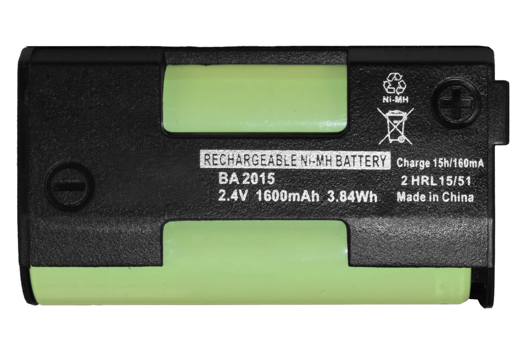 2X Akku kompatibel zu Sennheiser BA2015 für Mikroport System 2015, SK2015, EK2015 / Evolution Wireless G2, G3,G4 Serie/Tourguide SK2020-D [NI-MH / 1600 mAh / 2.4V] [NI-MH / 1600 mAh / 2.4V]