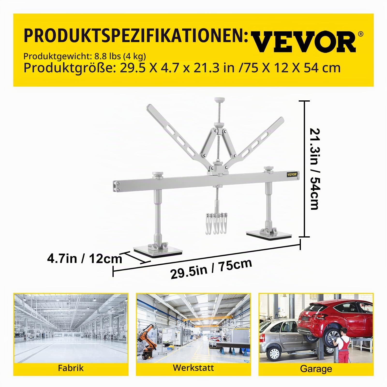 VEVOR 750mm Dent Puller Lackfreies Reparatur Dellen Reparaturset