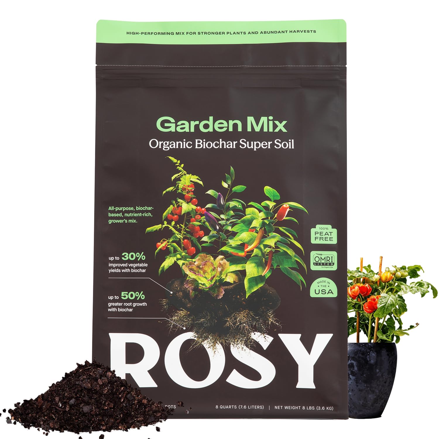 Rosy Soil Garden Mix Biochar Potting Soil