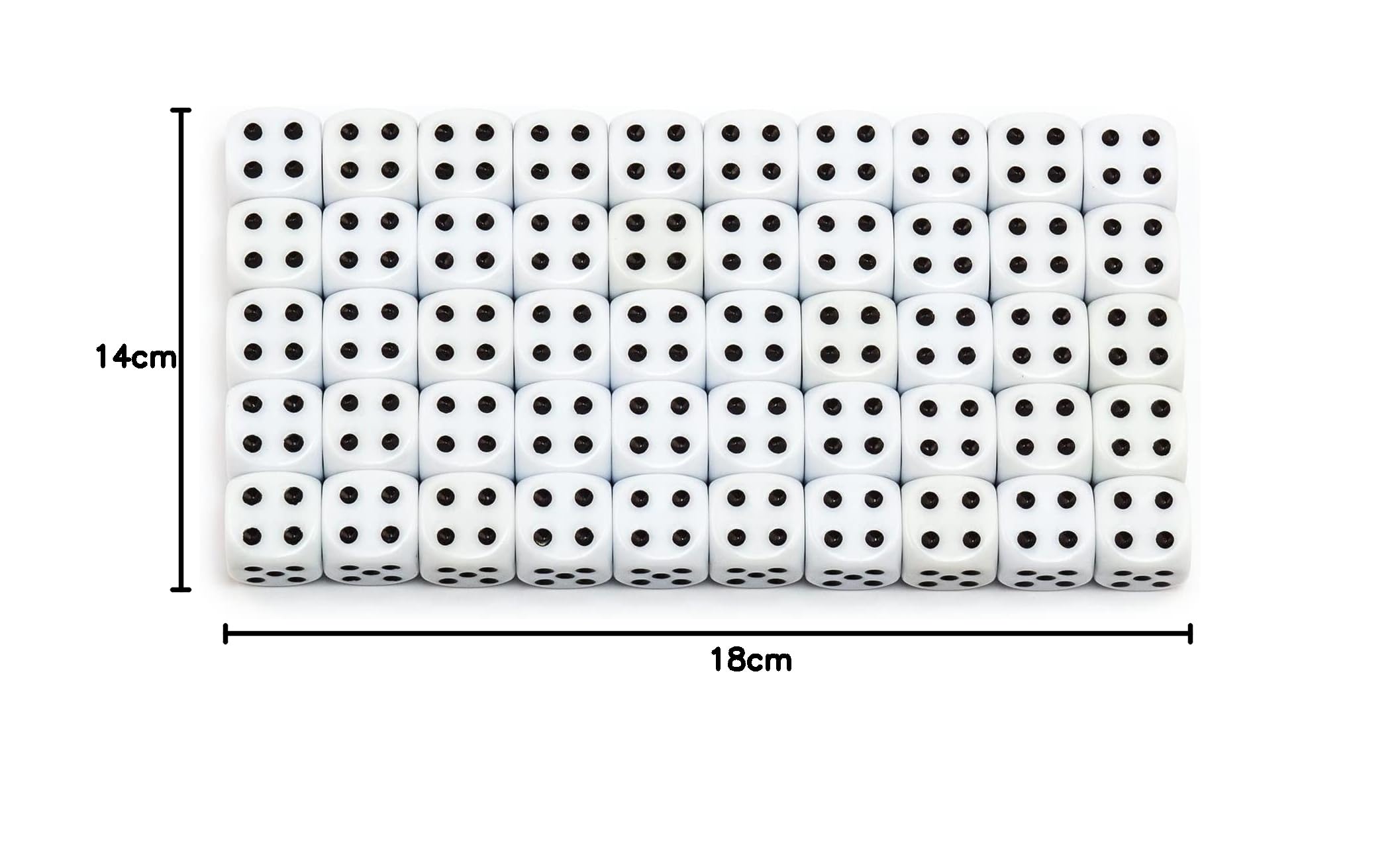 6, 12, 20, 30 o 50 dados de alta calidad, tamaño estándar, 16 mm, dados acrílicos de 16 mm, dados de juego de 6 caras, juego de accesorios de juego con bolsa de tela (blanco, 50 unidades)