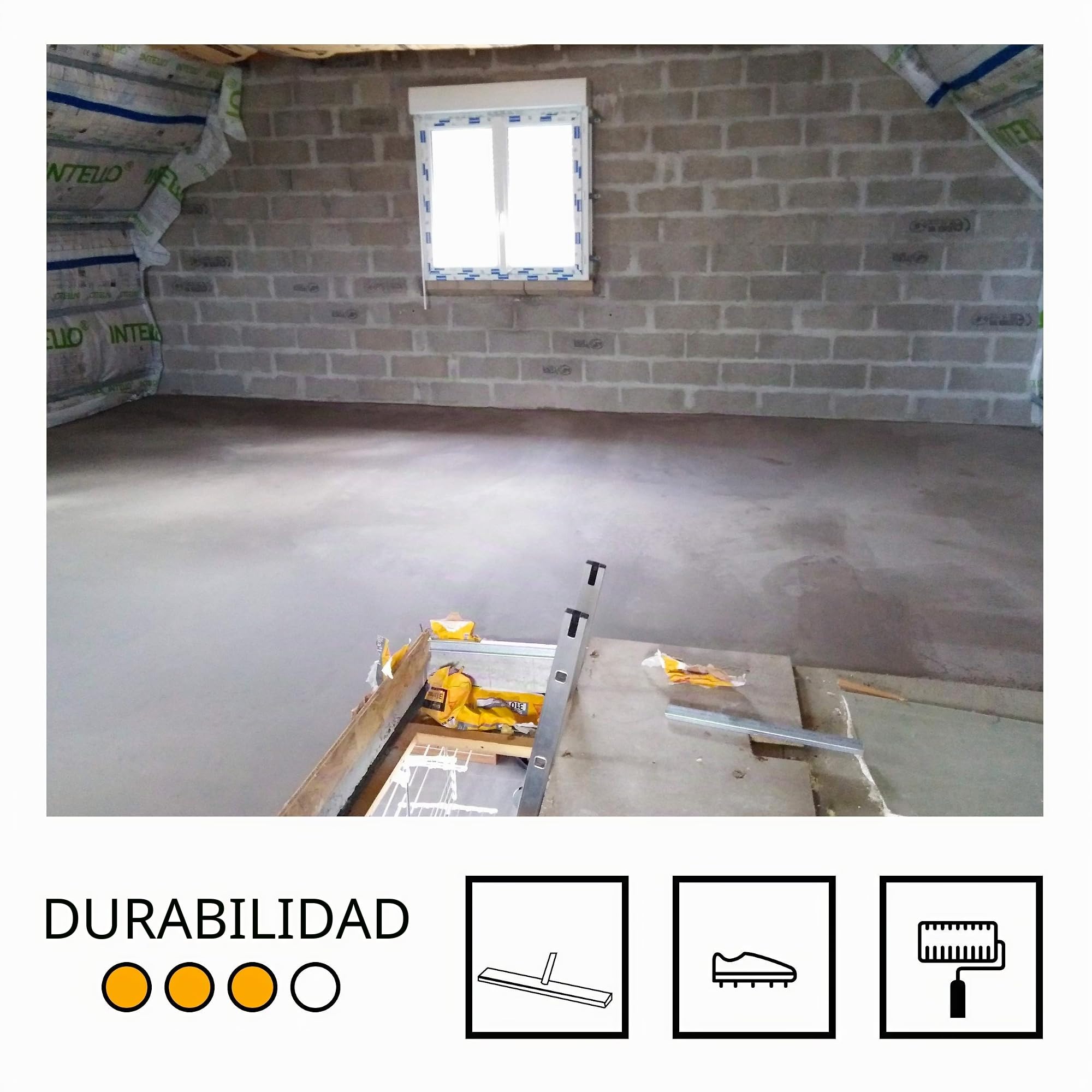 Sika Level Rénovation - Mortero de nivel, autonivelante de fibra para suelos interiores y reformas (P3), 25 kg