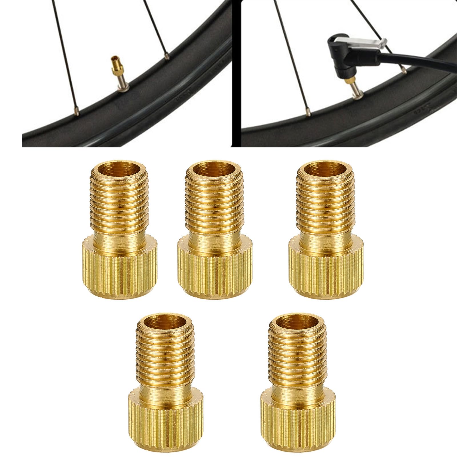 JONbinbkl 6Pcs Bicycles Valves Adapters Adaptors Bicycles Adapters Converts to Schrader Valves Adapters Bicycles Valves Converts