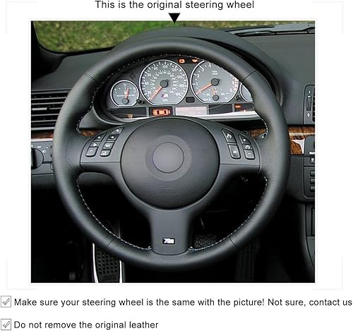 Miniatura 3 de MEWANT - Funda de piel genuina con gamuza cosida a mano para volante