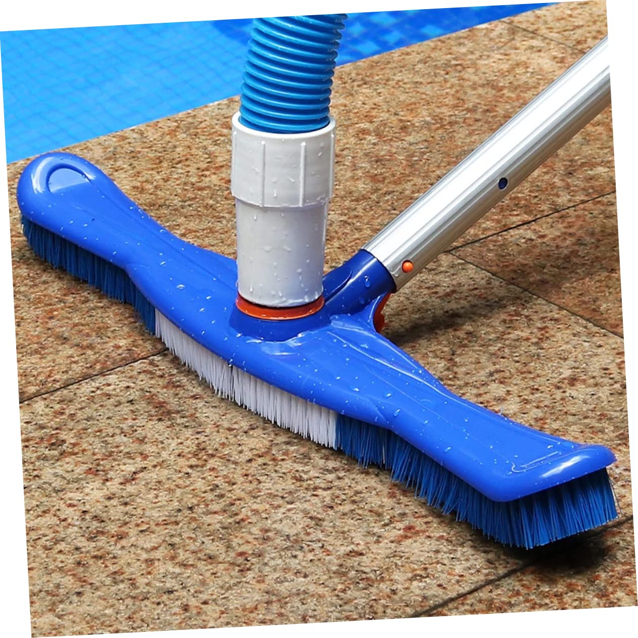 Brosse de Nettoyage Robuste pour Piscine 20 Pouces en Plastique et Aluminium, Brosse Murale et Sol pour Balayage Humide ou Sec en Intérieur et Extérieur