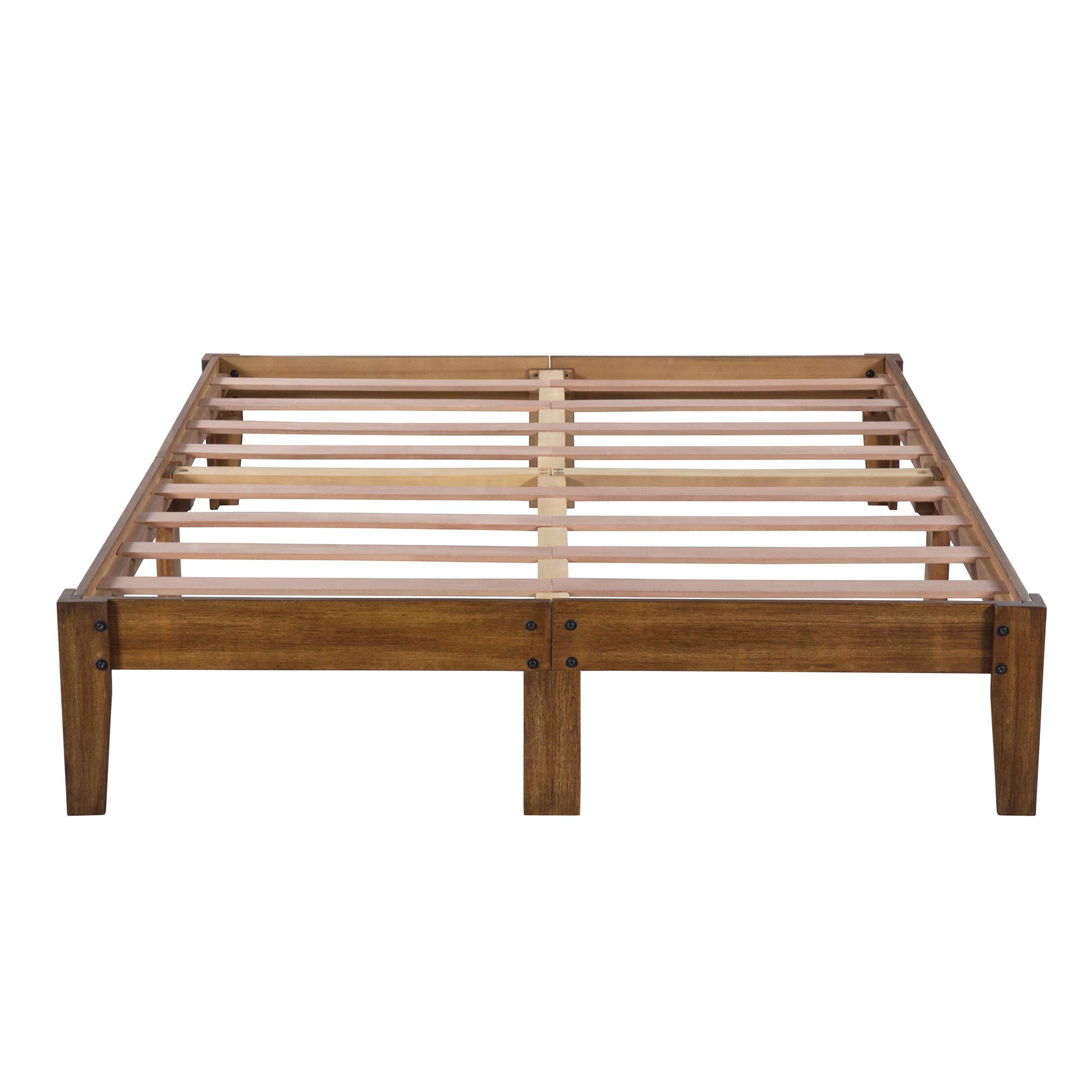 Olee Sleep Smart Wood Platform Bed Frame, Queen, Light Brown Buy