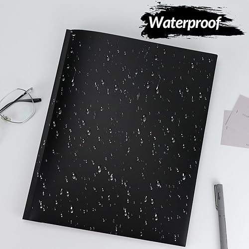 Miniatura 2 de Koqye Carpetas de proyecto, soportes de plástico para archivadores de tres anillos con bolsillos, carpetas perforadas de 3 agujeros con bolsillos,