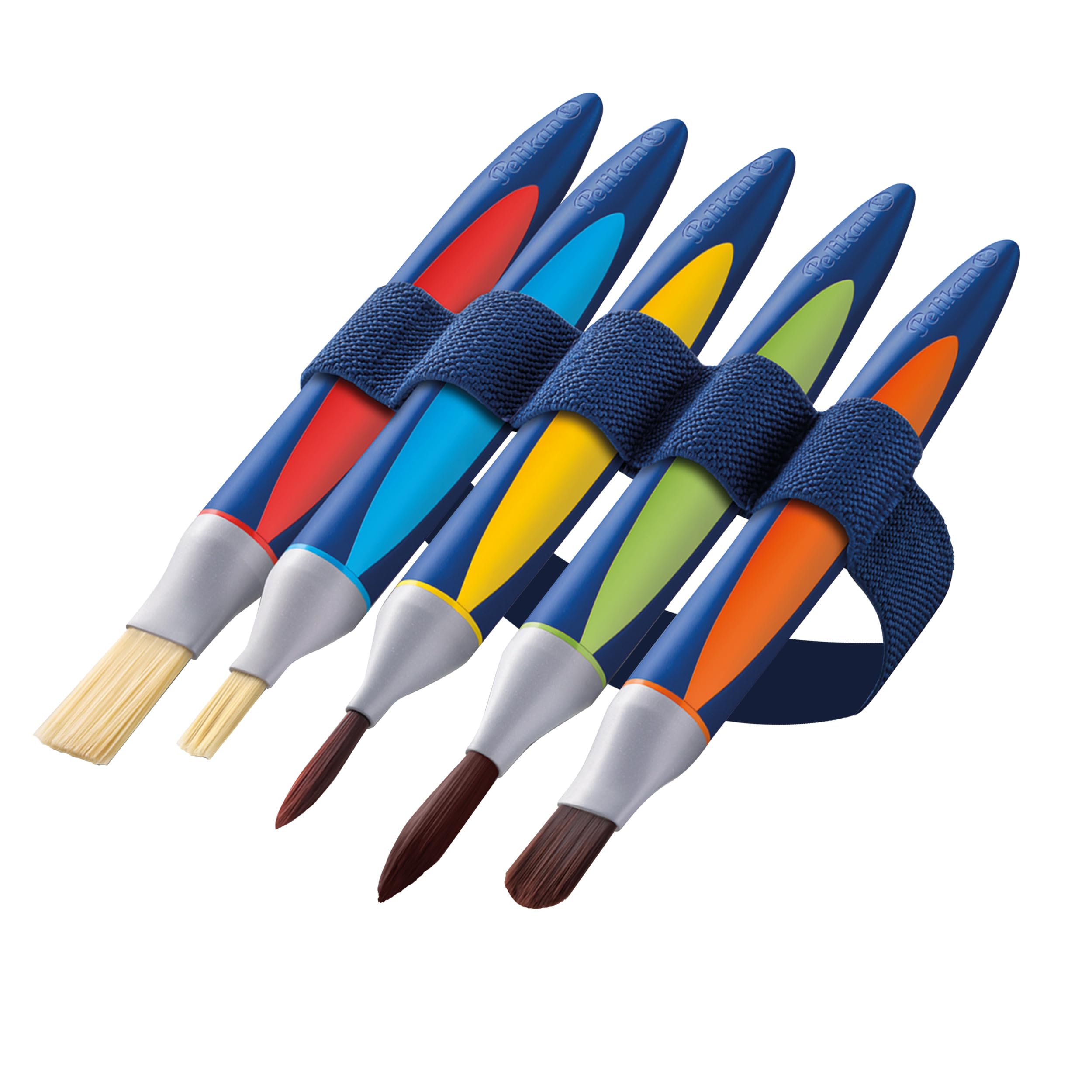 Pelikan griffix 5er Pinsel-Set, mit 5 verschiedenen Borsten- und Haarpinsel, mit Pinselband