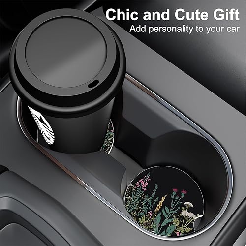 Miniatura 6 de Portavasos para automóvil, posavasos para portavasos de automóvil, paquete de 4 unidades, insertos antideslizantes universales de cerámica