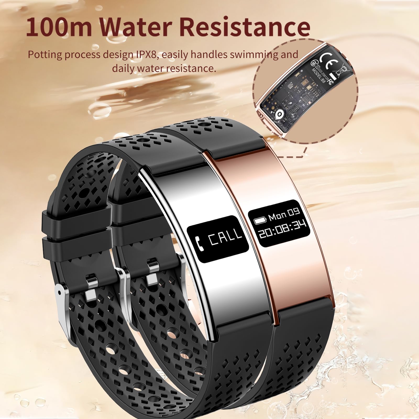 findtime Fitness Tracker Schrittzähler Armband Fitness Armband Smart Band Smartwatch Damen Wasserdicht Fitnesstracker mit Schlaftracker Herzfrequenzmesser Kalorie Distanz-Tracking