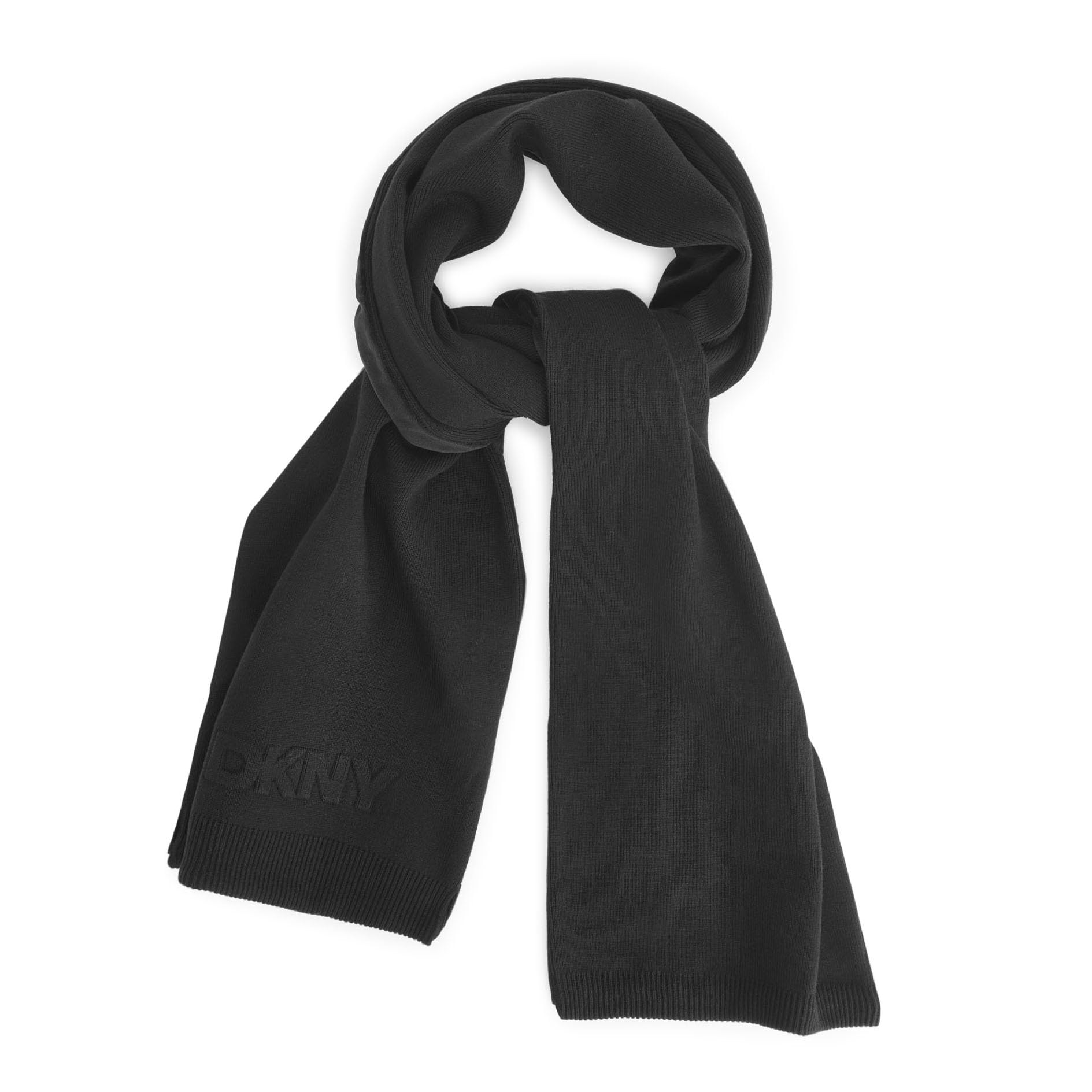 Dkny Women's Black Warm Debossed Scarf, One Size