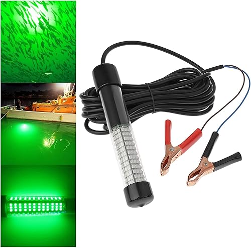 Miniatura 8 de Linkstyle Luz de pesca sumergible subacuática de 120 LED con cable de 19.7 ft, 10.5 W CC 12 V 33.8 fl oz LED buscador de peces lámpara de atracción