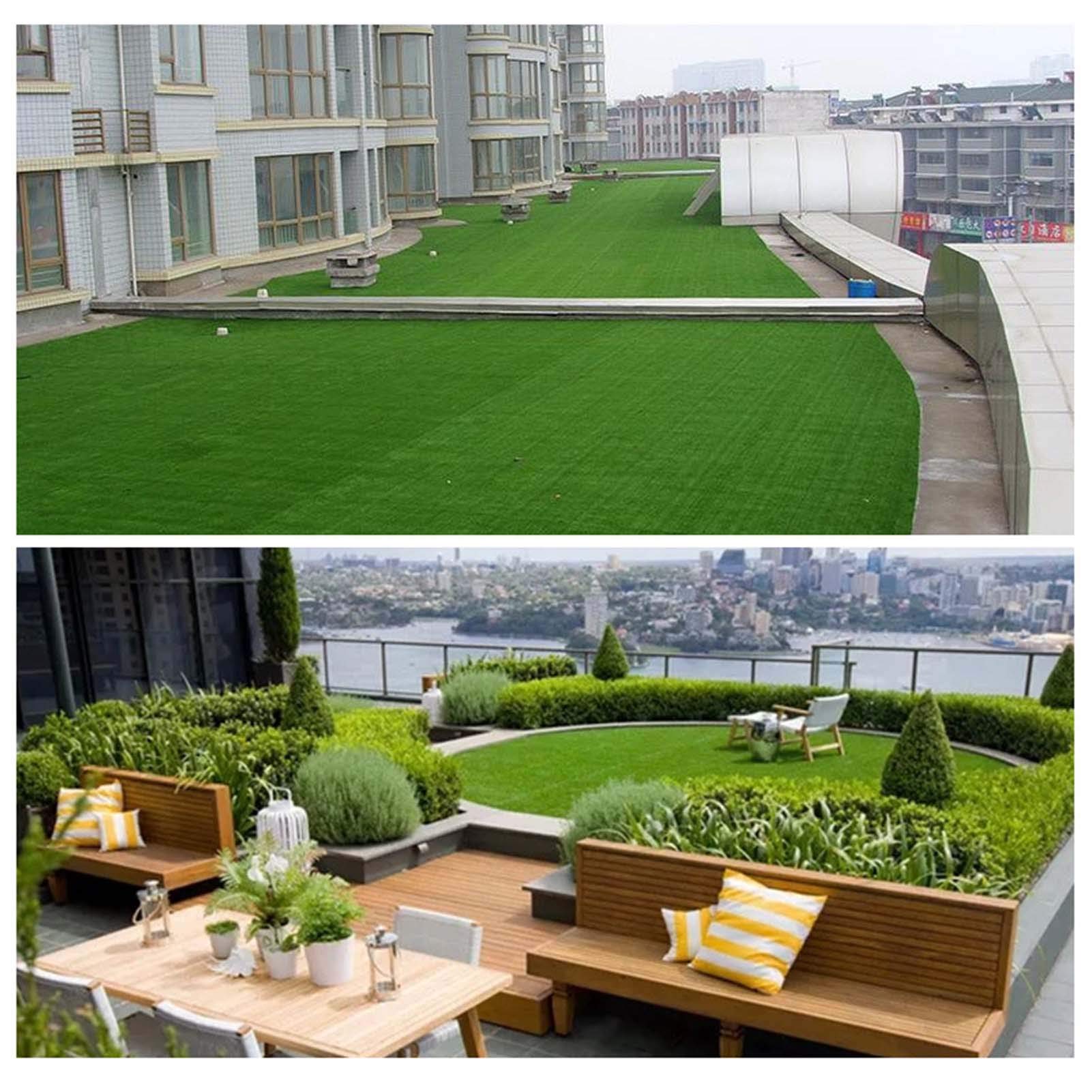 Erba artificiale – Tappeto sintetico spesso per giardino, cortile, prato e paesaggio, tappeto realistico in erba sintetica