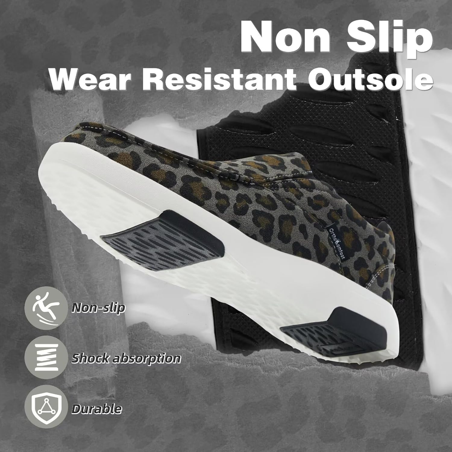 OrthoComfoot Women's Orthopedic Slip-On Loafers Walking Shoes: Comfortable Plantar Fasciitis Loafers with Arch Support for Flat Feet, Casual Orthotic Shoes for Foot and Heel Pain Relief - Image 8