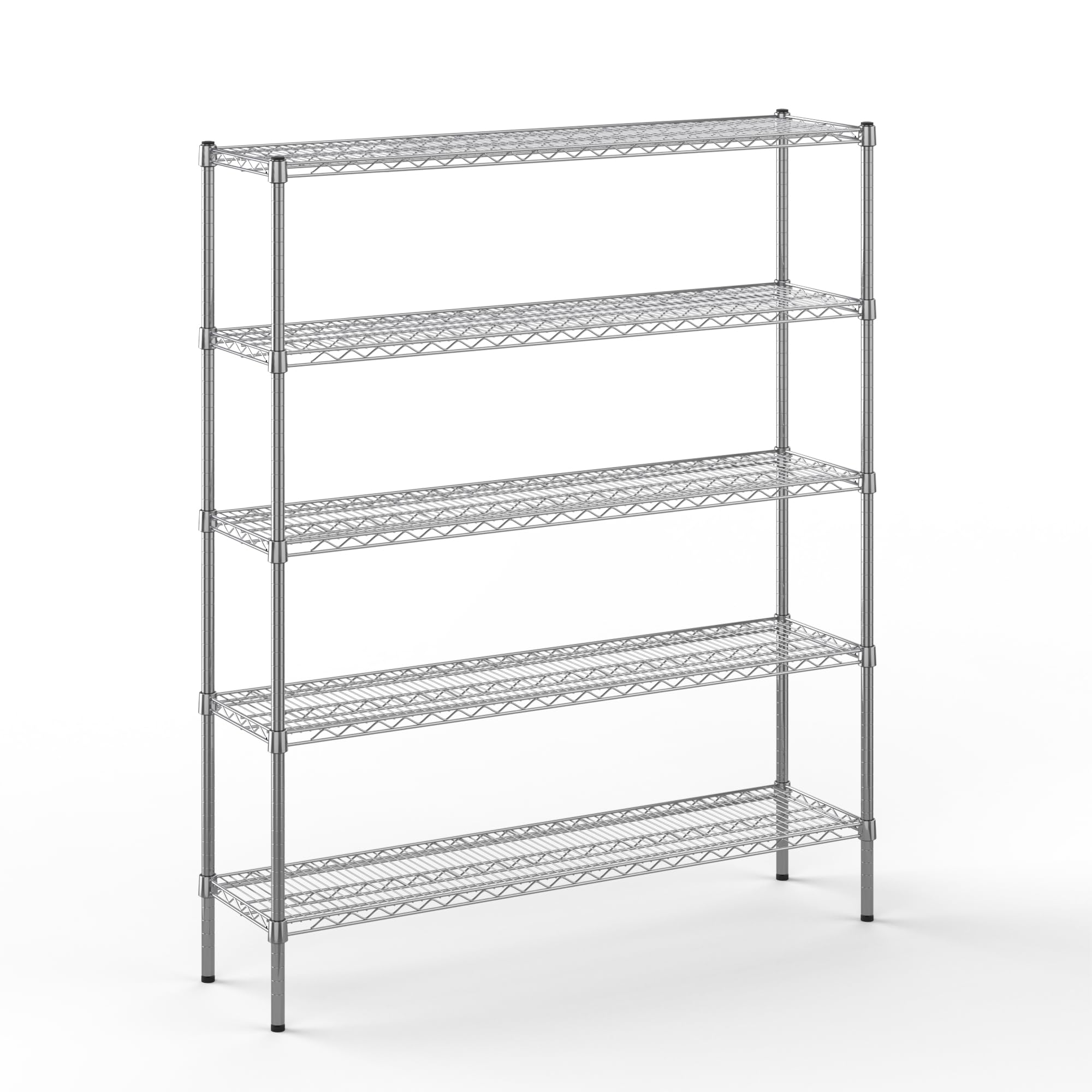 14" Deep x 54" Wide x 64" Height Wire Shelving Kit | 5-Tier | NSF Commercial Storage Rack Unit