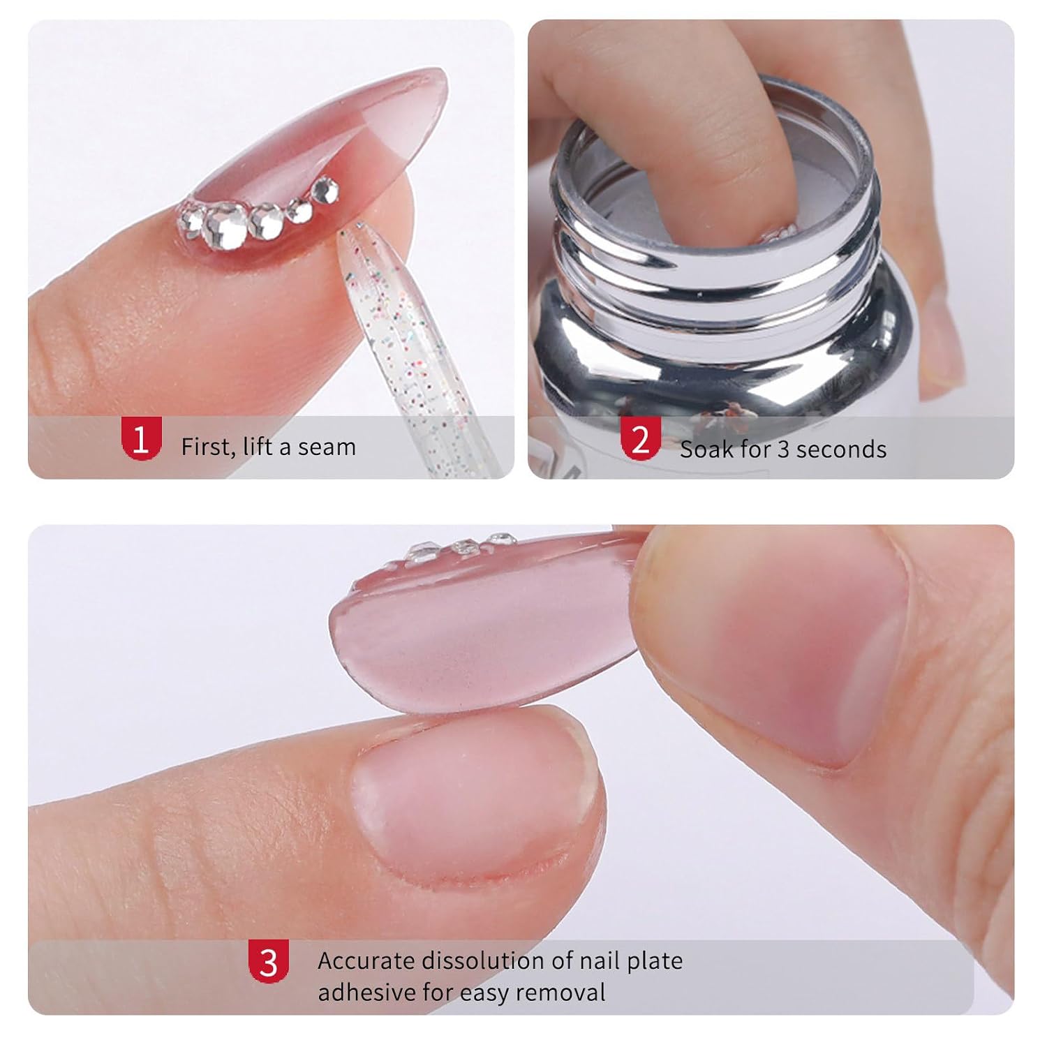 Nails Adhesive Remover for Press on Artificial Fast Acting Gentle with Soft Sponge Applicator Prevents Damage Sponge Glues Solvent