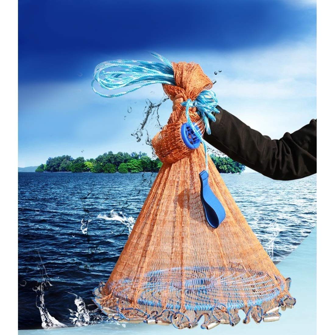 Pesca En La Mano Red Red Que Lanza El Disco De Aleación De Aluminio De Neumáticos Línea De Colada Neto For El Cebo Trampa For Peces (Color: Acero, 5 Tamaños)