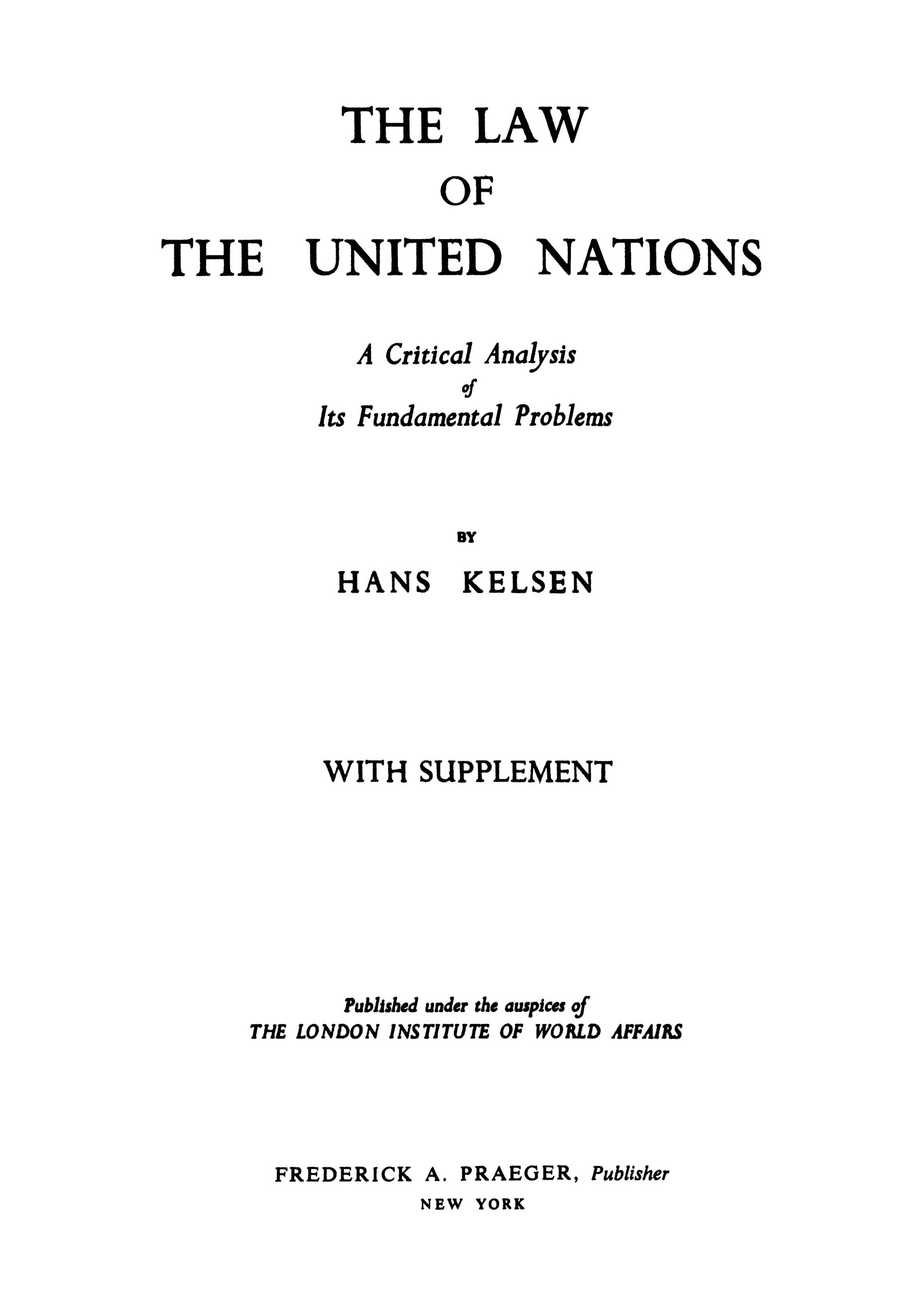 The Law of the United Nations