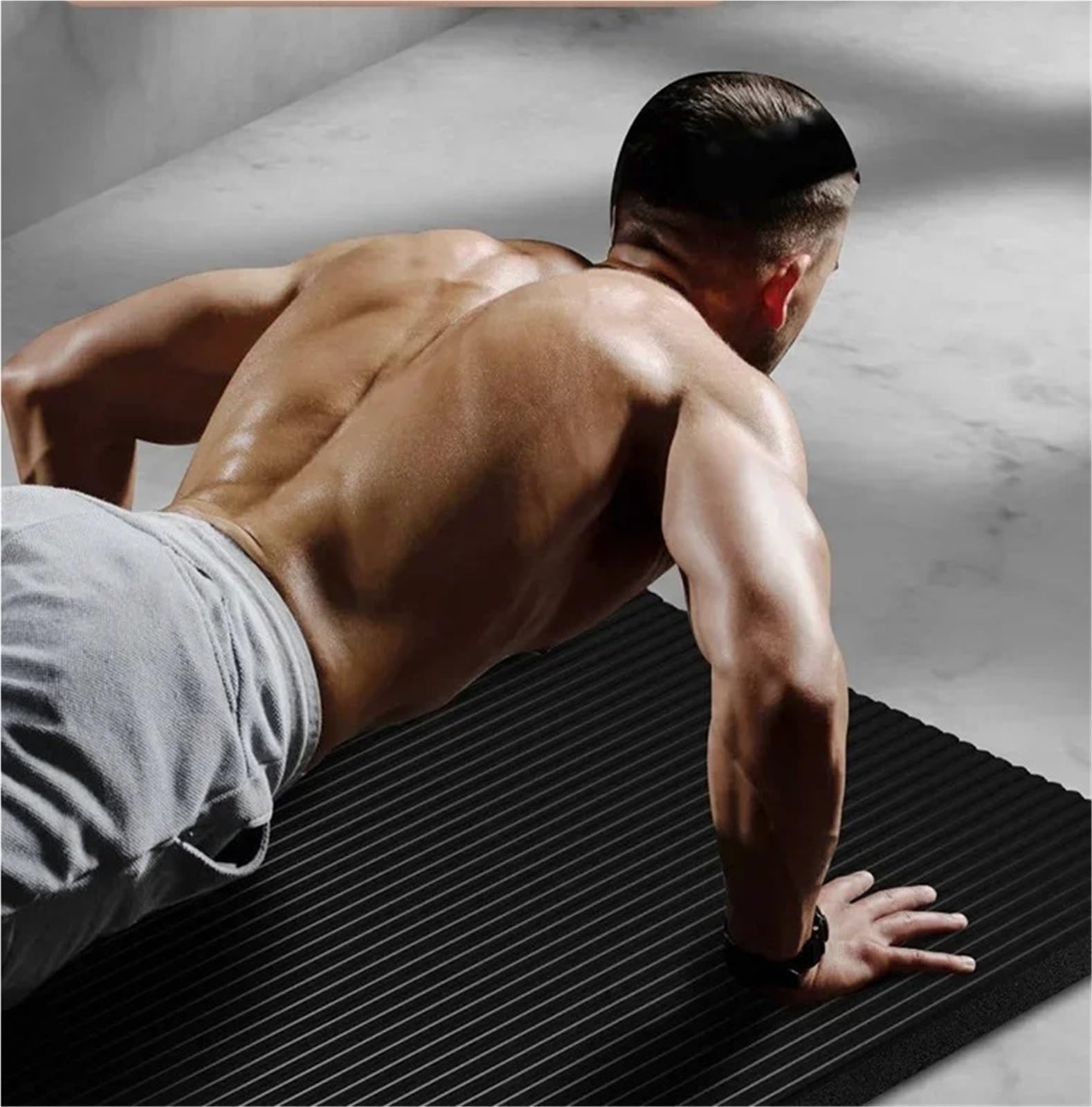 Esterilla de yoga de 200 x 90 cm de grosor, 20 mm de grosor, esterilla de gimnasio para principiantes, gruesa, ampliada y alargada, antideslizante, para yoga, para el hogar, pilates, estiramiento,