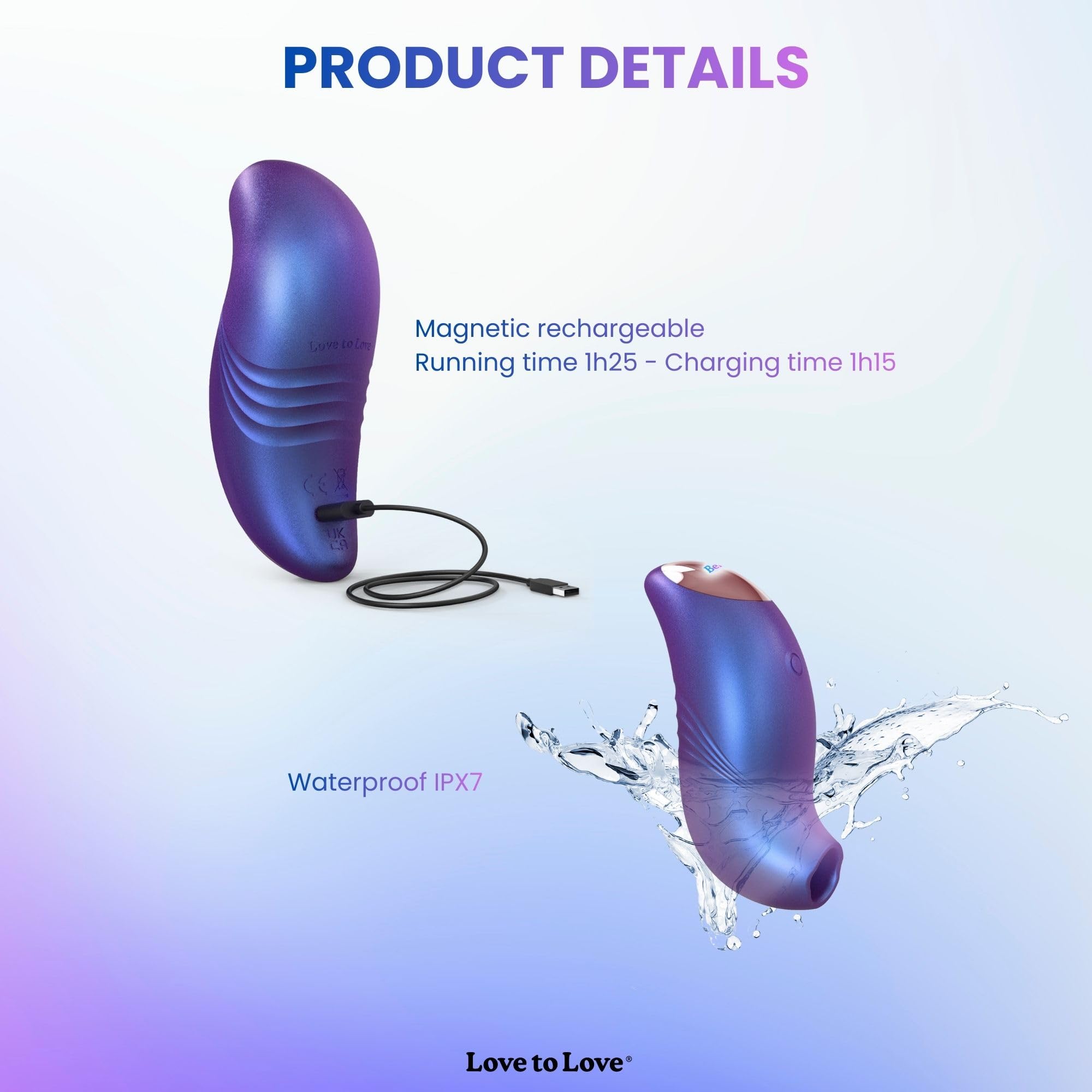 Love to Love Believer – Stimolatore clitorideo a suzione con tecnologia flapping, sex toy da donna telecomandato in silicone, ricaricabile, impermeabile IPX7, formato viaggio