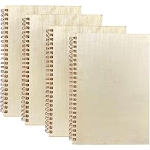 4 Pack A5 Wood Cover Jounal Notebook 40 Sheets Sketchbook 8.5 x 5.8 In Unlined Spiral Notebook for Crafting Project,Small Scrapbook
