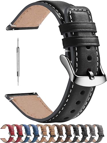 Miniatura 1 de Fullmosa Correa de reloj de liberación rápida de 0.866in, 0.787in, 0.709in, correas de cuero bruñido para Samsung Galaxy WatchHuaWei WatchGarmin