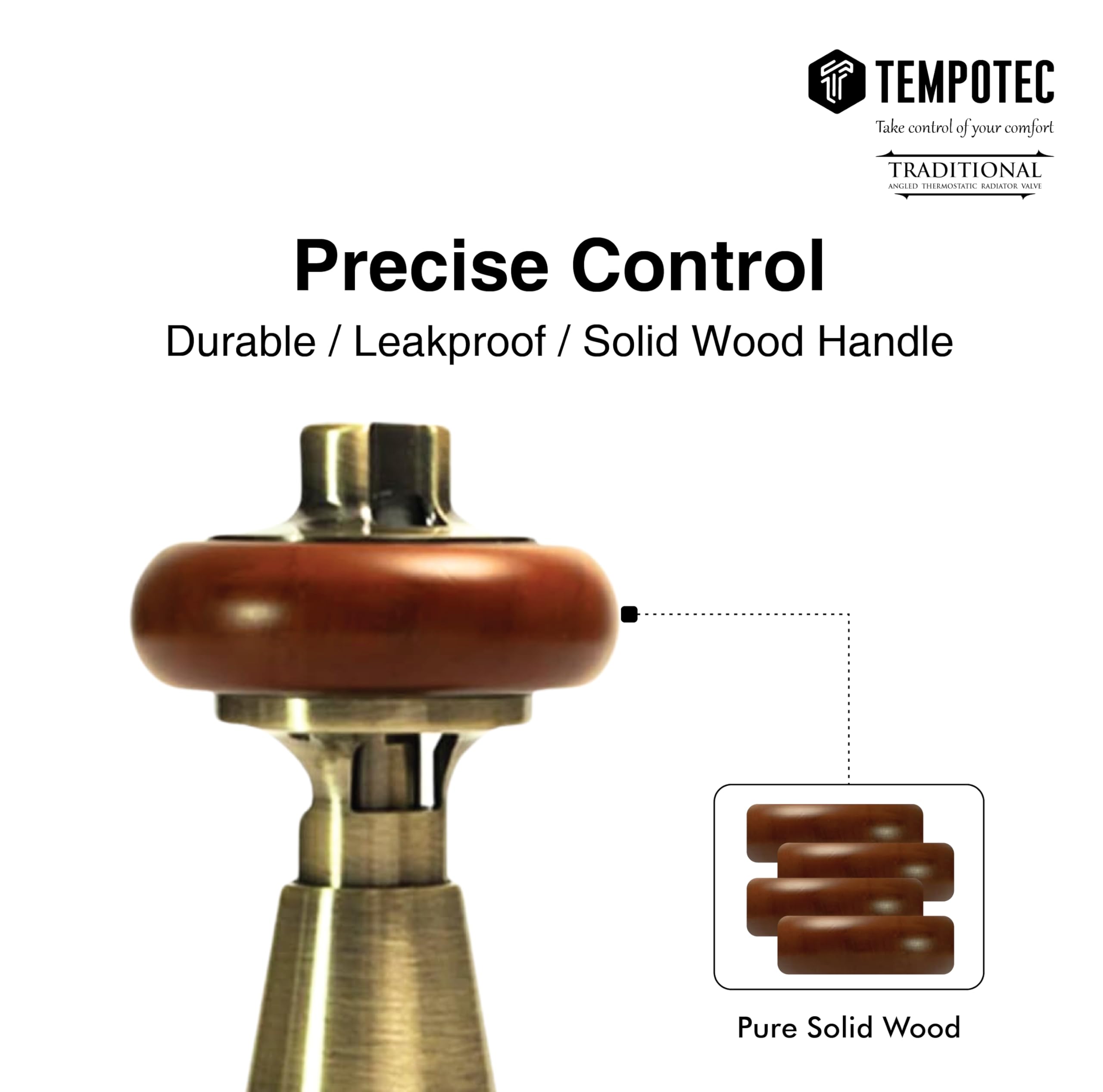 Tempotec Valvole termostatiche tradizionali per termosifone, design moderno (ottone anticato)