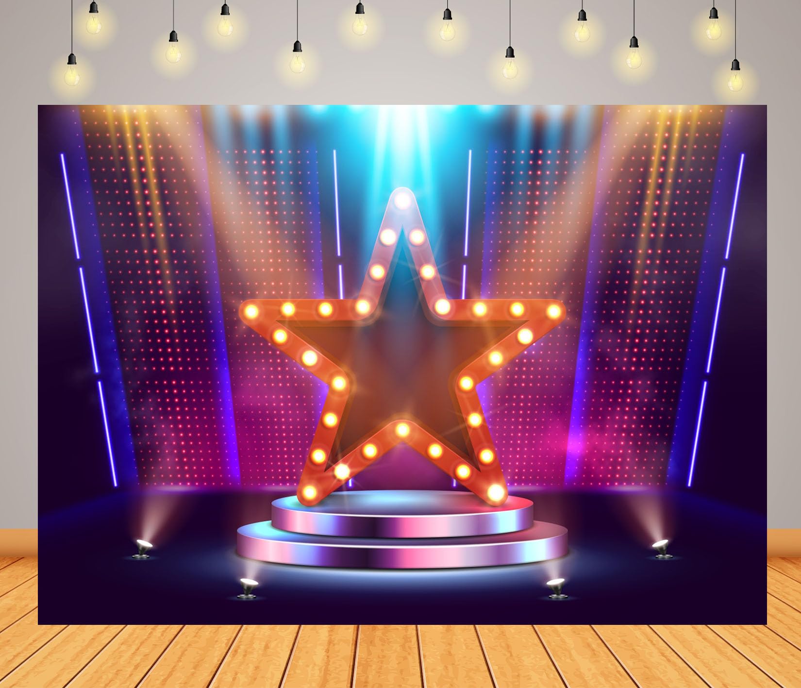 15x10FT (4.6x3m) Stella Luminosa Talent Show Sfondo Fotografico
