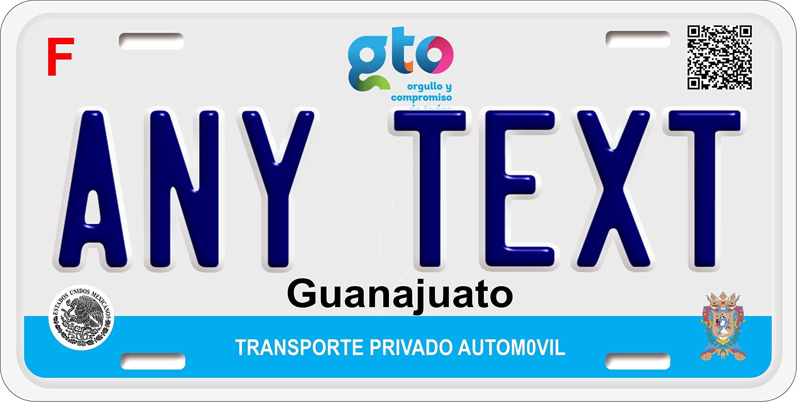 Guanajuto License Plates | Placas de Guanajuato Personalizada | (Guanajuato 3, AUTO)