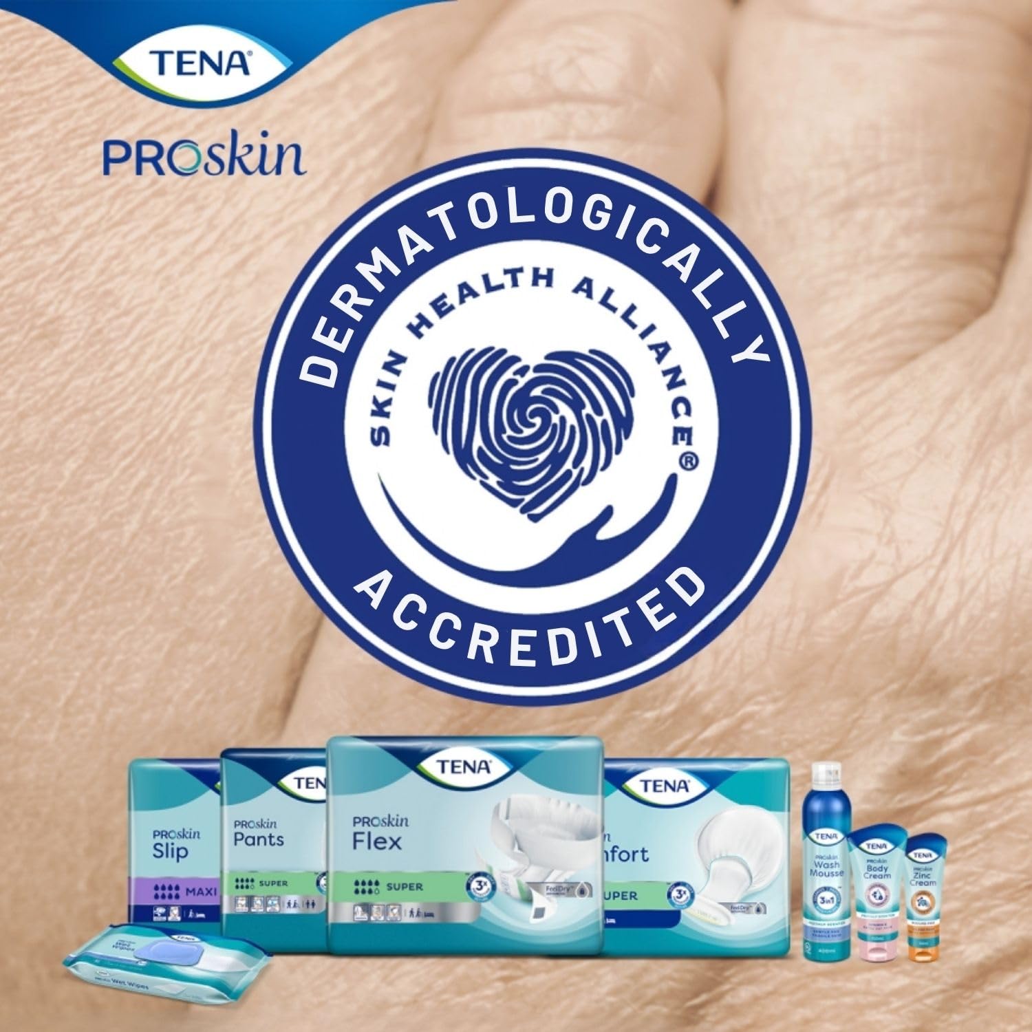 Erwachsene Windeln Klettverschluss 90pcs TENA Slip ProSkin Super M Inkontinenz Erwachsene Damen Herren Nacht Tag Saugfähigkeit 7/8, Umfang 70-122 cm (3 Packungen a 30 Stück)