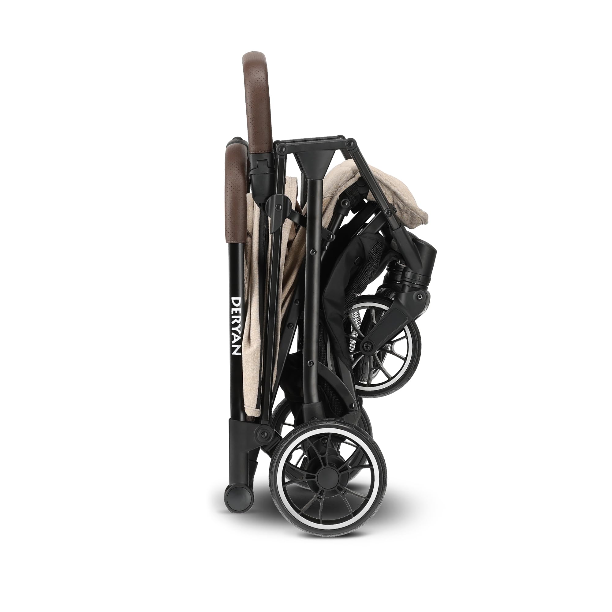 Deryan Lusso Rolo Travel Buggy – per bambini dalla nascita fino a 22 kg con funzione sdraio, ultraleggero 7,5 kg, pieghevole con una sola mano, UPF 50+, cestino fino a 3 kg (torrone)
