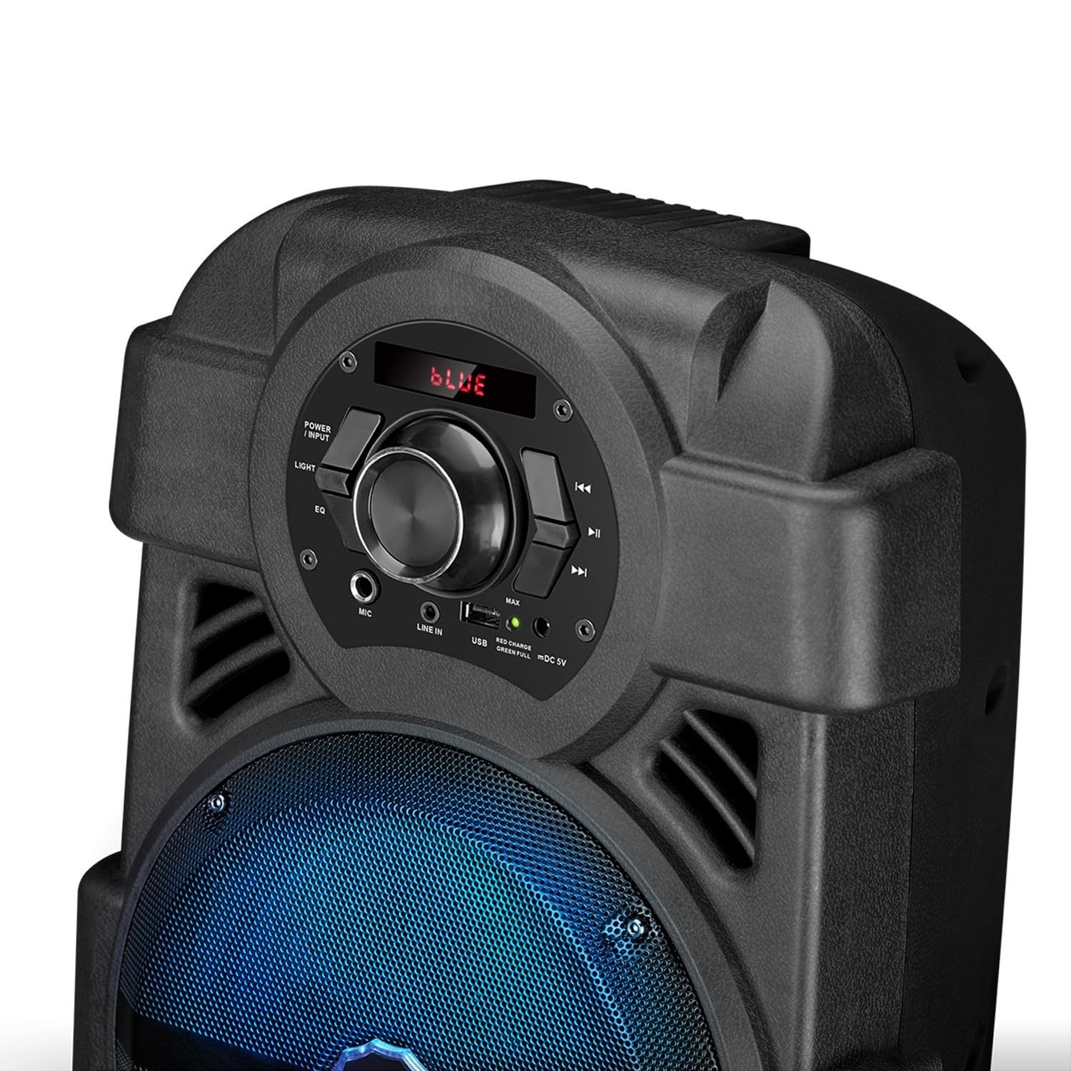 Enceinte Audio MyDj Bmsonic 08 à LED - Sono DJ Karaoké sur Batterie 400W - USB/BT/AUX + Micro VHF sans Fil + Micro Fil