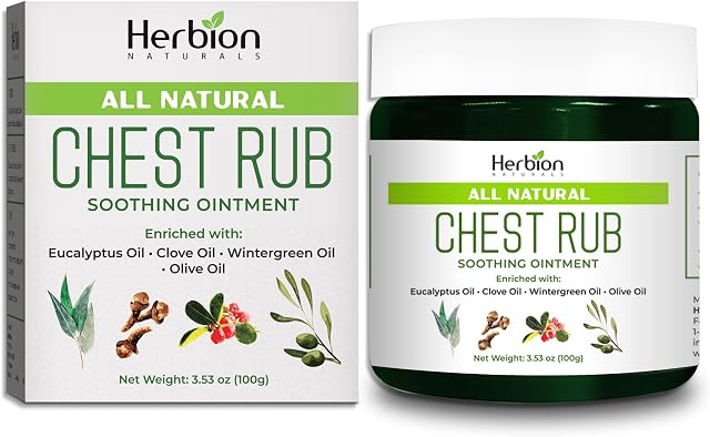 Herbion Naturals Chest Rub, 3.53 Ounce- Natural Soothing Ointment with Soothing Vapors for Adults & Children 2 years and above