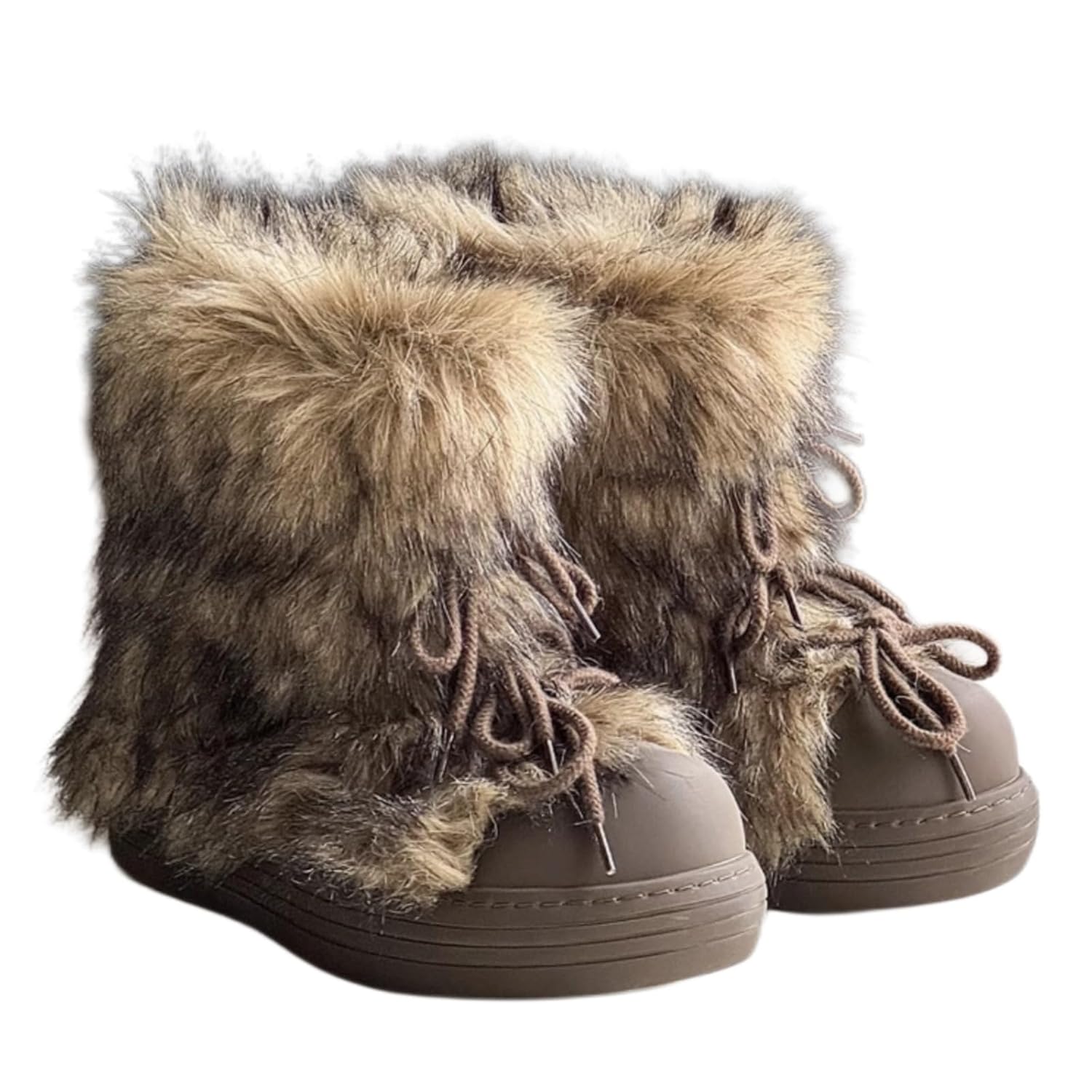 Womens Faux Fur Boot Snow Shoes 1 5-Inch Platform Fuzzy and Plush Warm Winter Y2K Aesthetic Cute Stuff