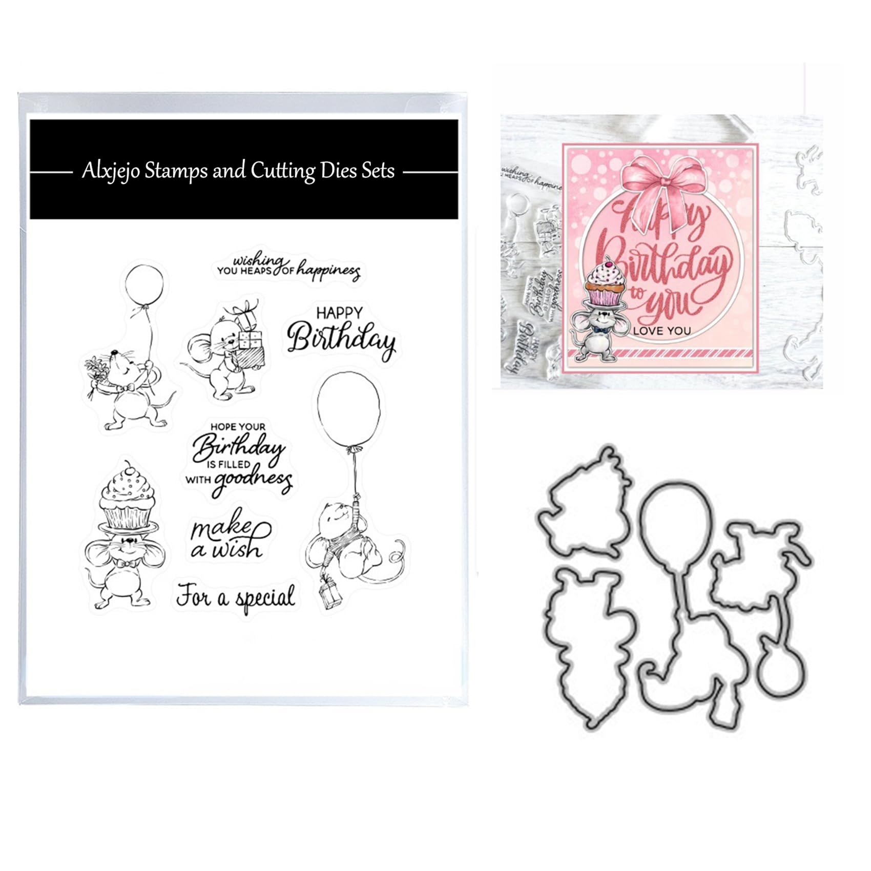 Alxjejo Cutting Dies and Stamps Set 2024-2025-2026,Stamps and die for Card Making for DIY Birthdays, Thanksgiving Day, Valentine's Day, Scrapbooking, Art Craft, Festivals Greeting Card Album