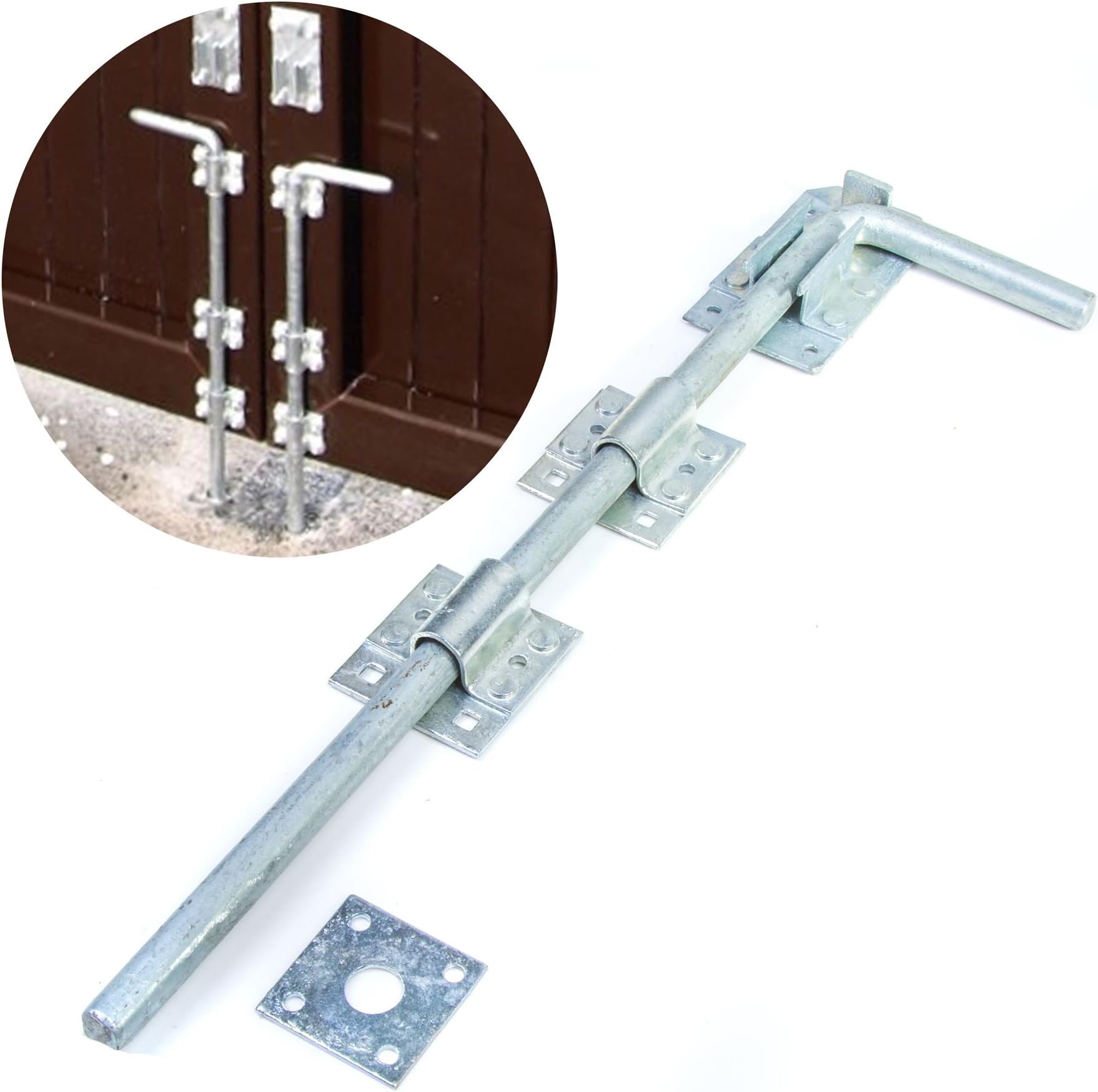 Long 18" Galvanised Drop Bolt | Garage/Gate/Door Lock