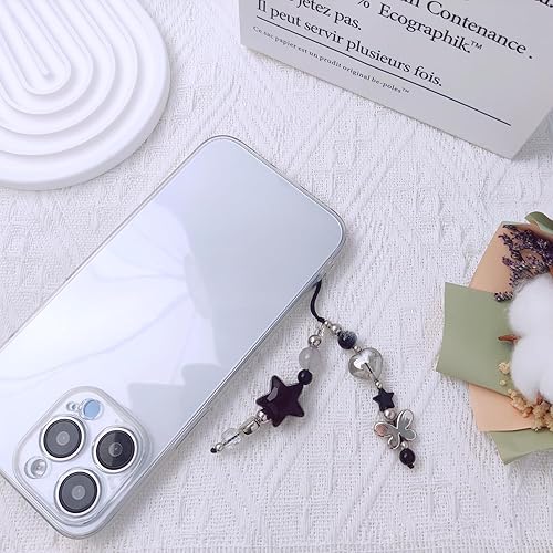 Miniatura 51 de 1-4 dijes estéticos para teléfono celular Y2K, correa de fresa, mariposa, estrella, accesorios Y2K para bolsa, llavero, Airpods, cámara, colgantes