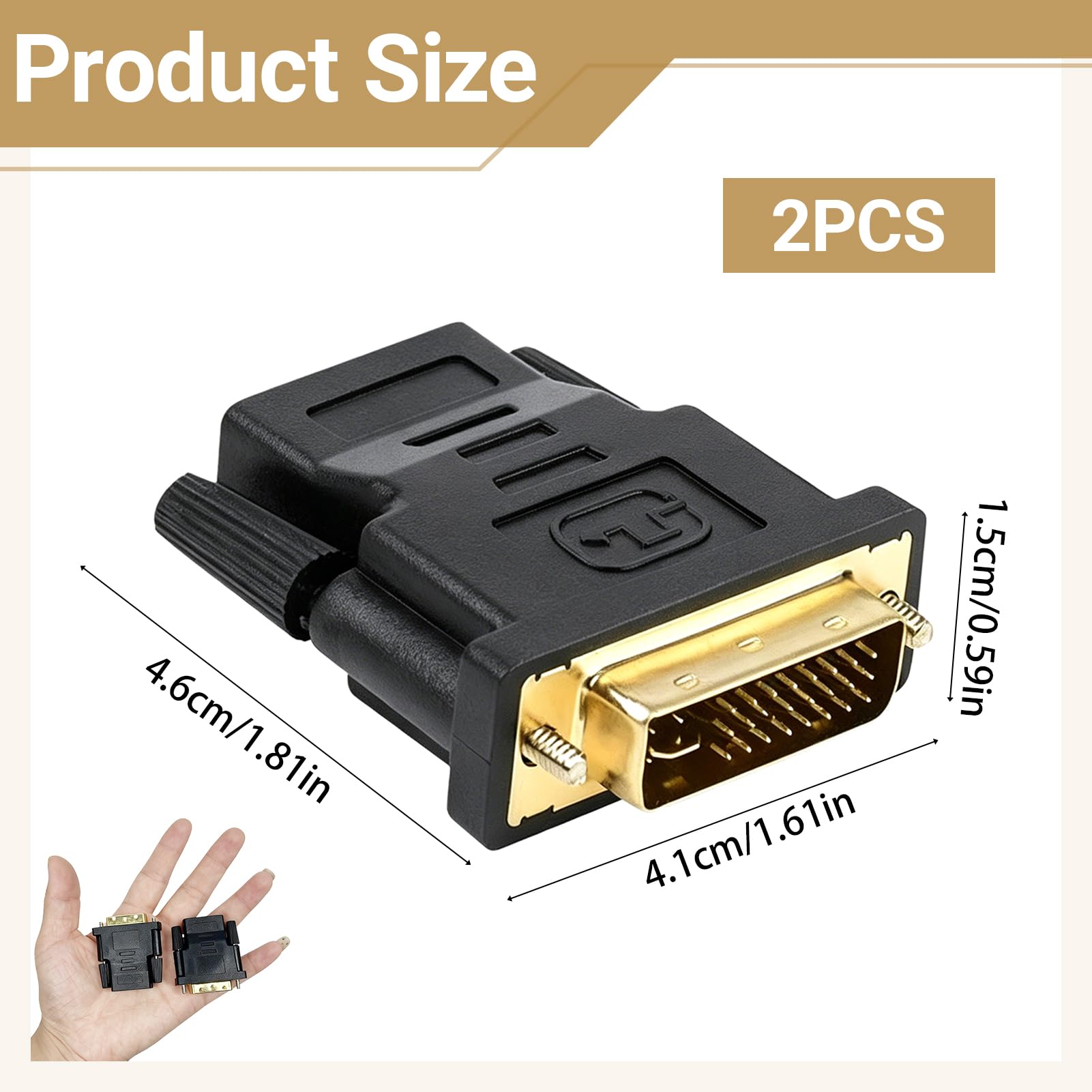 Adaptateur DVI vers HDMI 24+1, DVI-D mâle à femelle, contacts plaqués or pour PC, moniteurs, TV