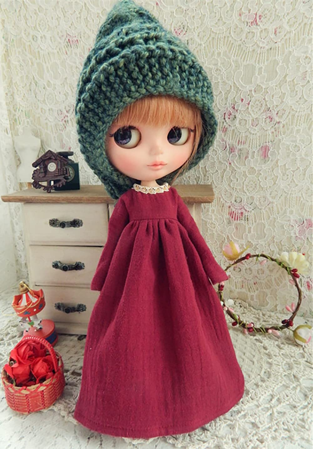 XiDonDon Robe De Poupée Extra Longue Pour Blyth, Ob24, Licca, Azone BJD, Vêtements De Poupée, Jouets, Accessoires, Cadeaux (gris/violet