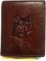 Vista 61 de Hombres Cool Eagle Wolf Caballo Totem Cuero Vaca Vertical Cartera Cremallera Multi-tarjeta Titular, Tótem de caballo, Minimalista