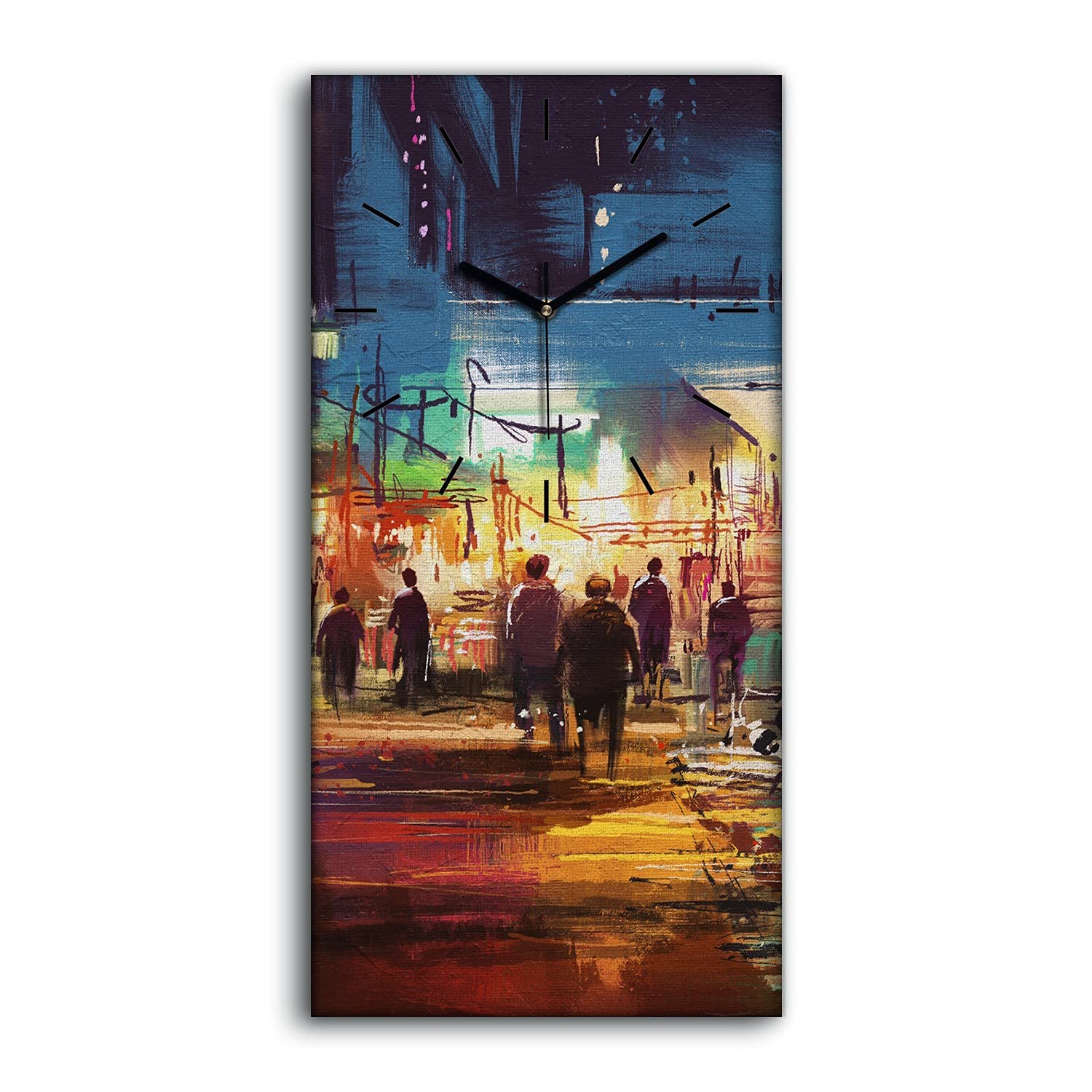 Horloge sur Toile Mains Noires Art Moderne Image de Rue