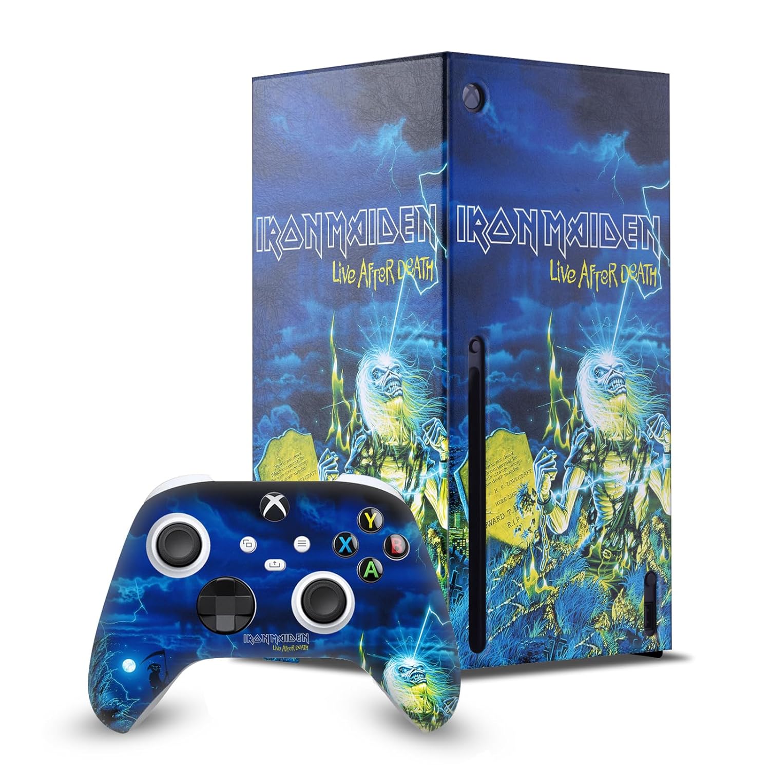 Head Case Designs Officially Licensed Iron Maiden Live After Death Graphic Art Game Console Wrap and Game Controller Skin Bundle Compatible With Xbox Series X