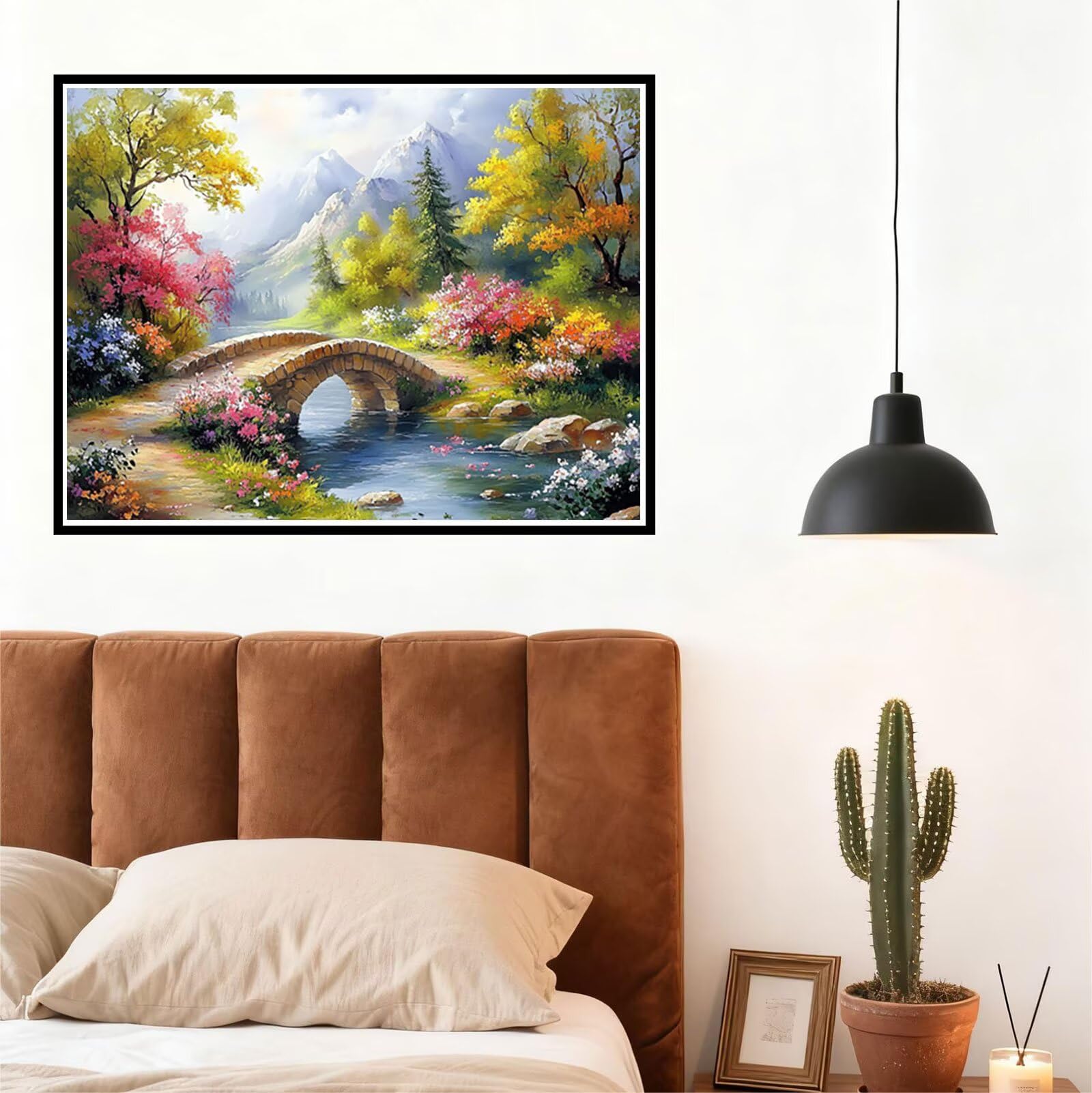 See Malen Nach Zahlen Erwachsene Landschaft Malen Nach Zahlen Kinder ab 7, DIY Set Erwachsene Bastelsachen Kreativ Set für Kinder Geschenke für Männer, Weihnachten Halloween Deko 60x80cm H - 756