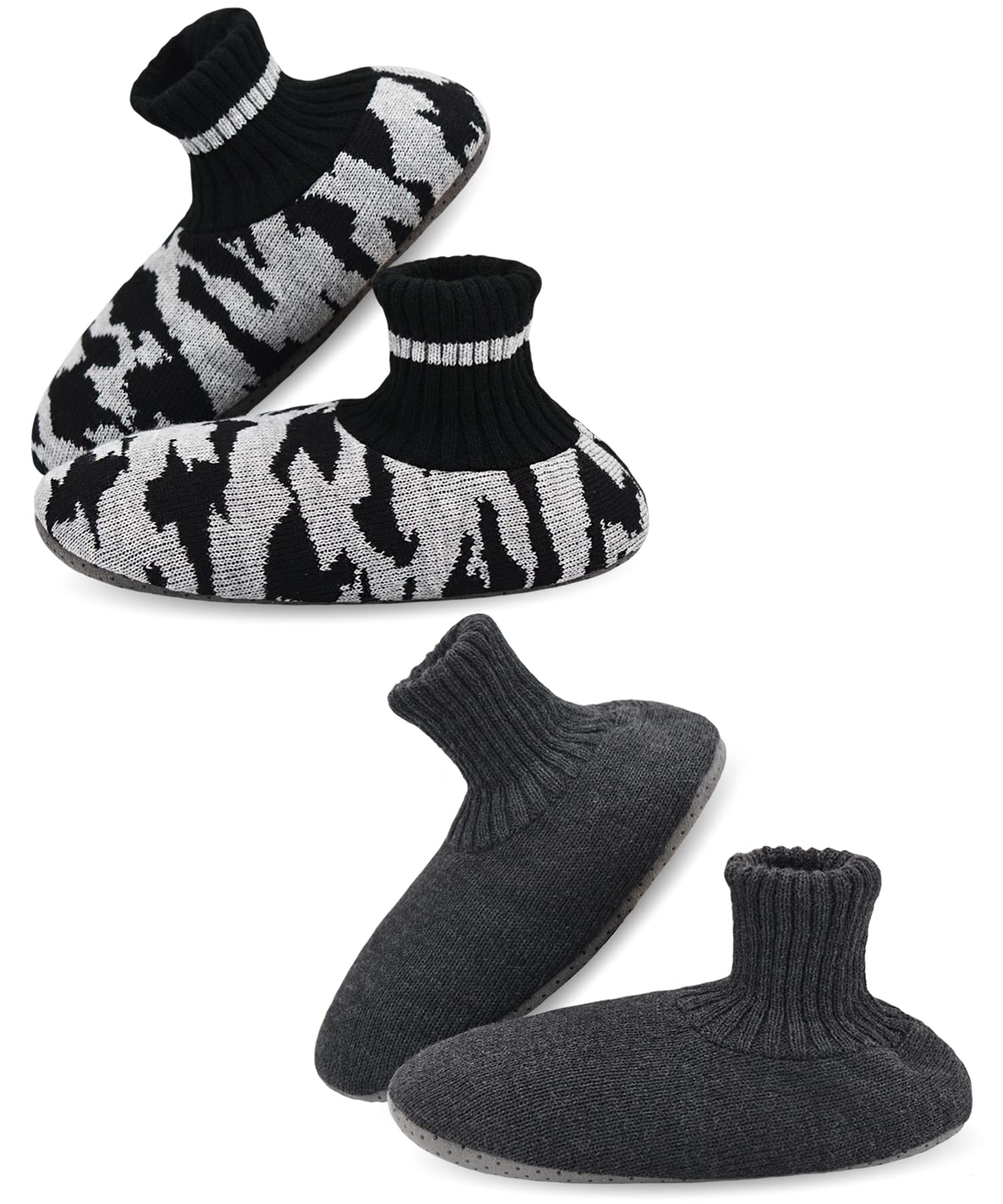 Panda Bros Slipper Socks Soft Cozy Thick House Indoor Boot Sock Shoes with Anti-Skid Bottom Soles for Men's