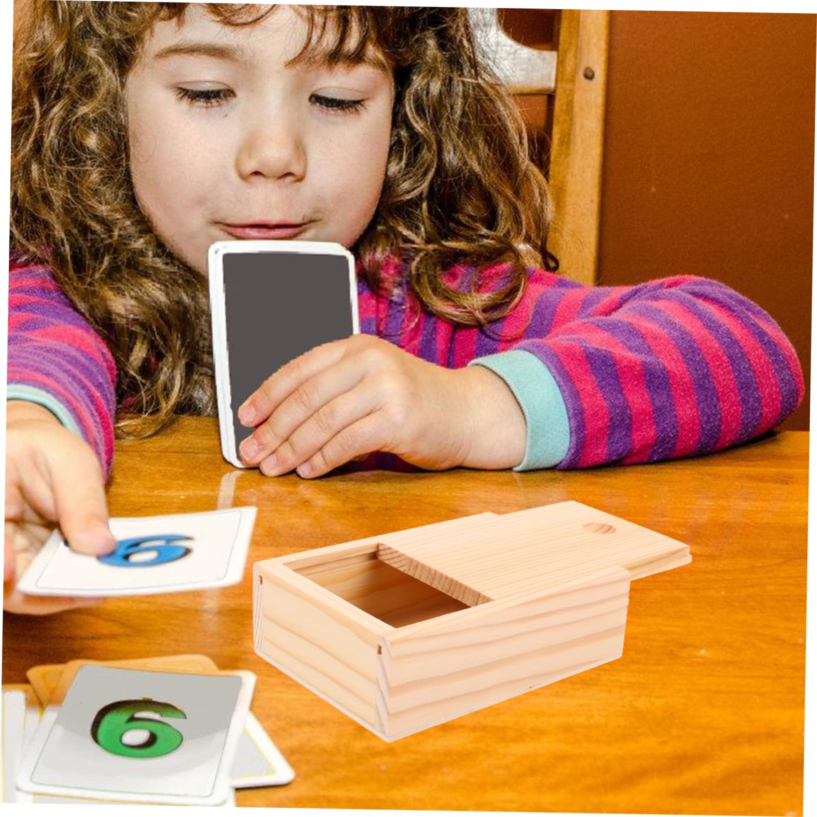 Toyvian cajas de naipes de madera organizador de naipes cajas de poker con tapa titular vacío póker caja madera caja de rectangulares contenedor de dulces