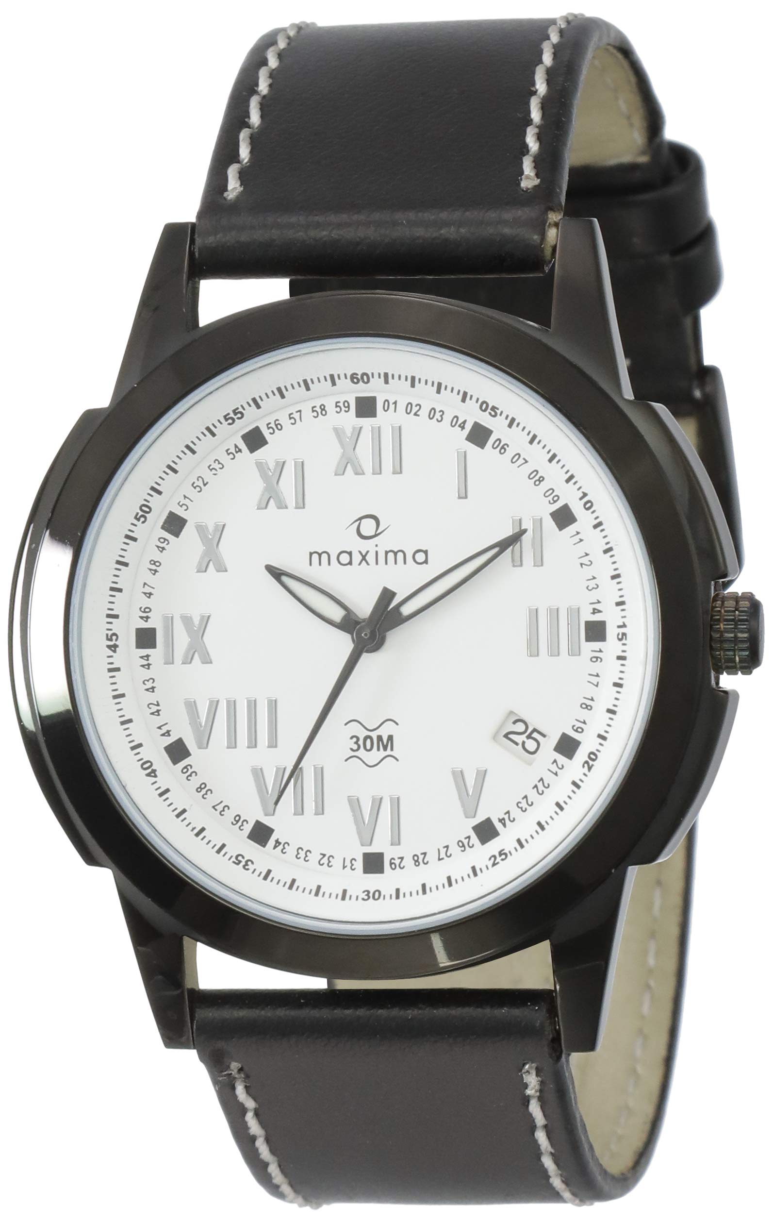 Maxima Attivo Analog White Dial Mens Watch - 22573LMGB (B00E7P7BD8) Amazon Price History, Amazon Price Tracker