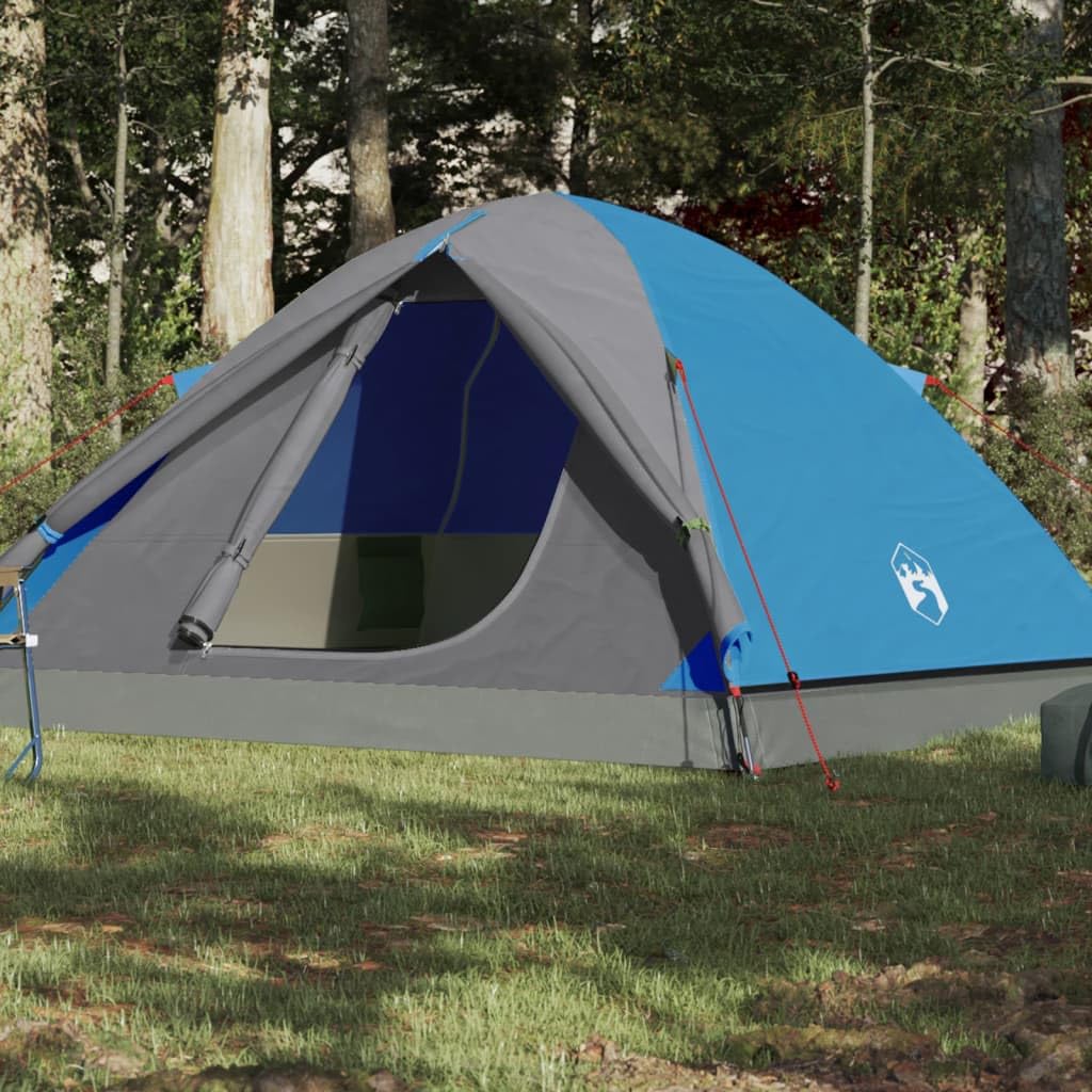 Lechnical Tenda da Campeggio 3 Persone Blu 240x217x120 cm taffetà 190T,Tende da Campeggio,Impermeabile & Antivento,Ideale per Campeggio e attività All'aperto-94410