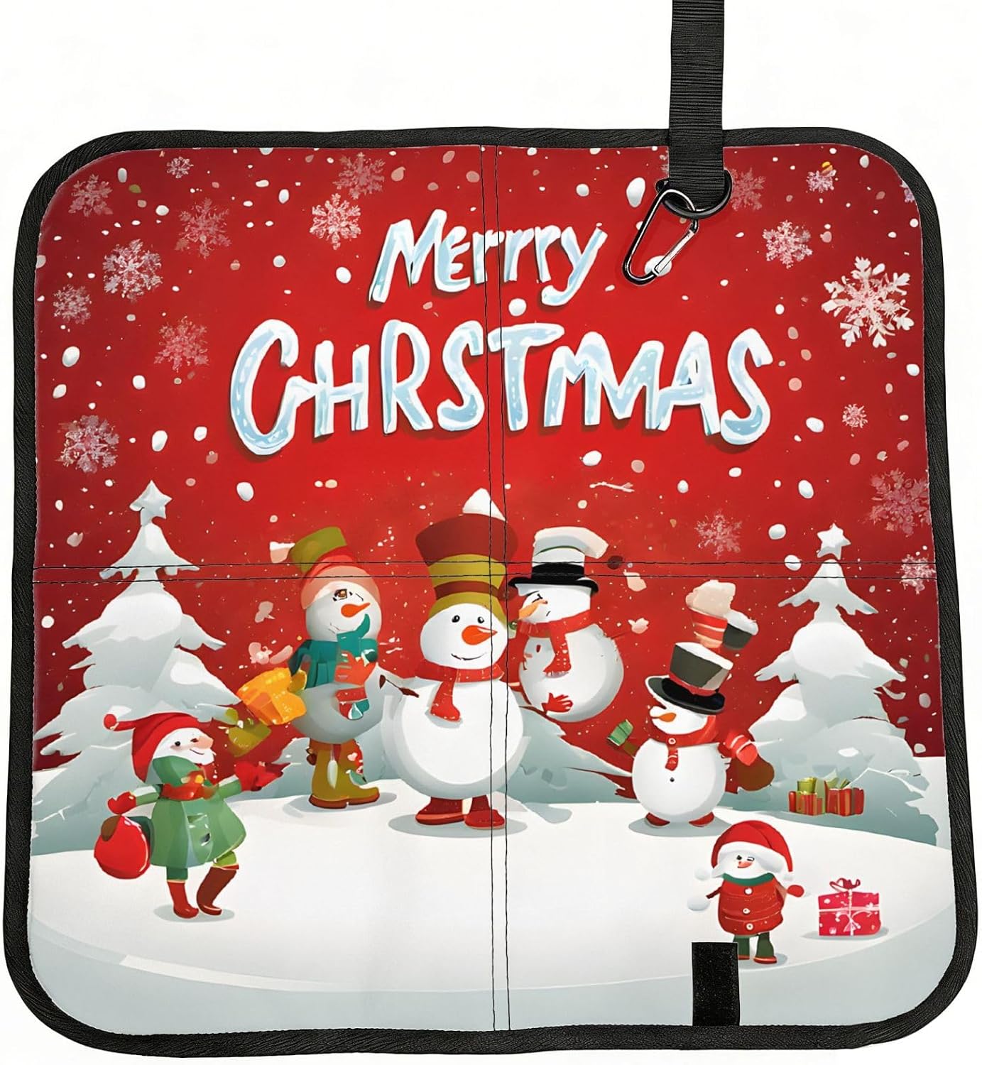 (Merry Christmas) Sitting Pad Foldable Seat Cushion Lightweight Camping Seat Mat with Hook for Outdoor Hiking Picnic Camping