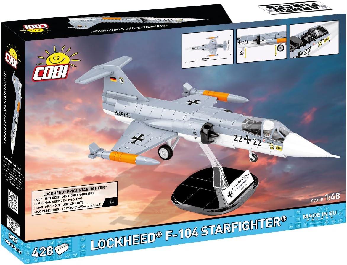 COBI Armed Forces Lockheed F-104 Starfighter Building Set, 428 Pieces