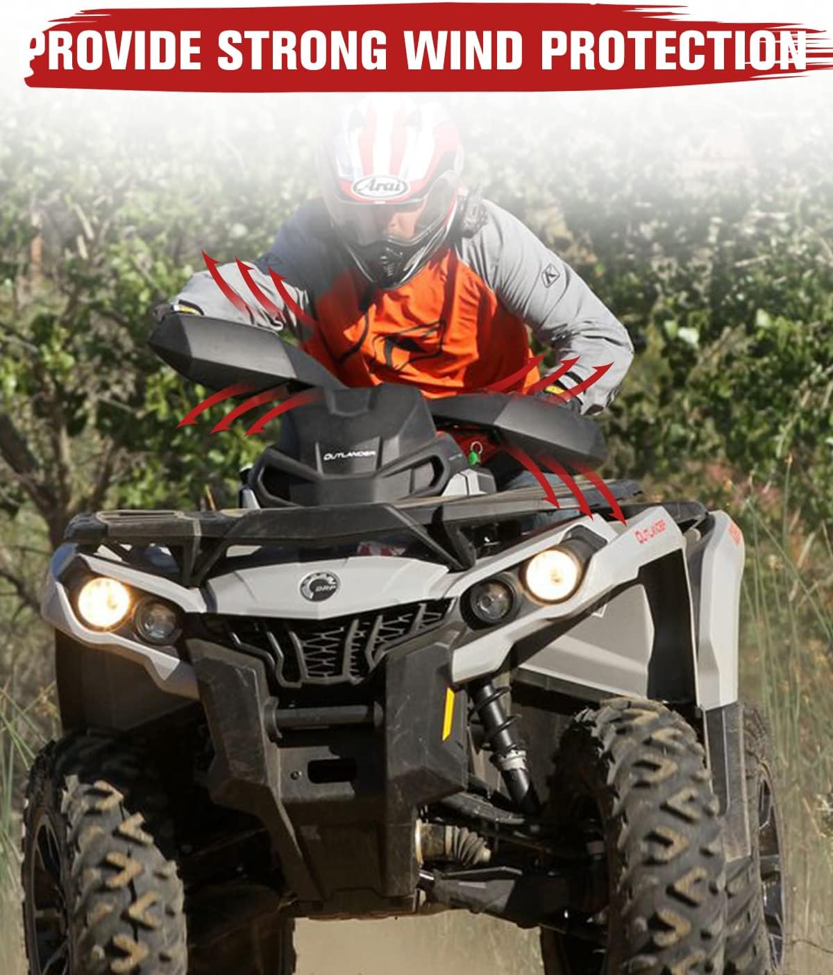 A & UTV PRO Handguards Handle Bar Protector for Can Am Outlander MAX Renegade 450 500 570 650 800 1000 2006-2022, Hand Guards Air Wind Deflector Kit Accessories, Replace OEM #709400822, Plastic