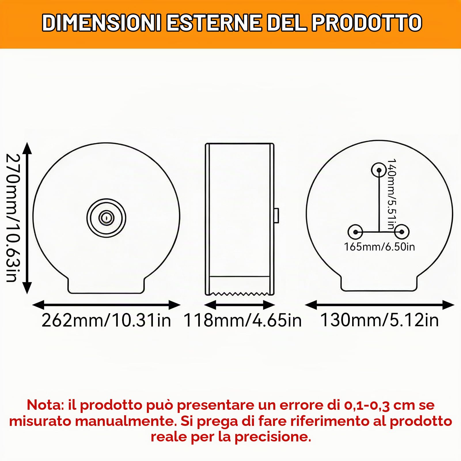 HERCHR Dispenser di Carta Igienica Jumbo a Rotolo Singolo, Dispenser Carta Asciugamani Commerciale, Chiave di Blocco Porta Carta Igienica in Acciaio Inossidabile per Uso Commerciale O Domestico